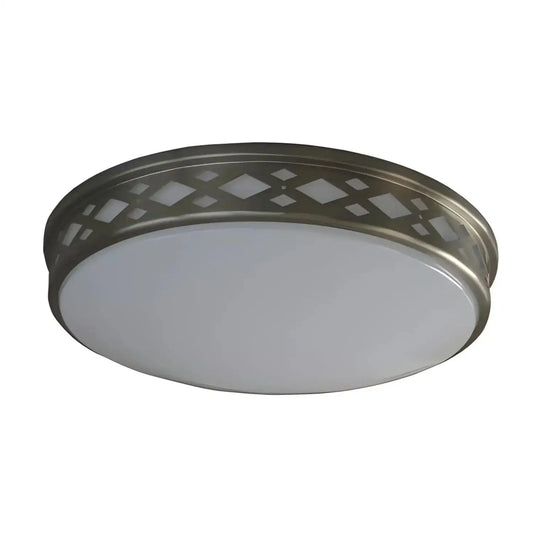 10’’ 15W LED Diamond Lattice Flush Mount | 3000K Correlated Color Temperature - Brush Nickel / 15 Watt LED