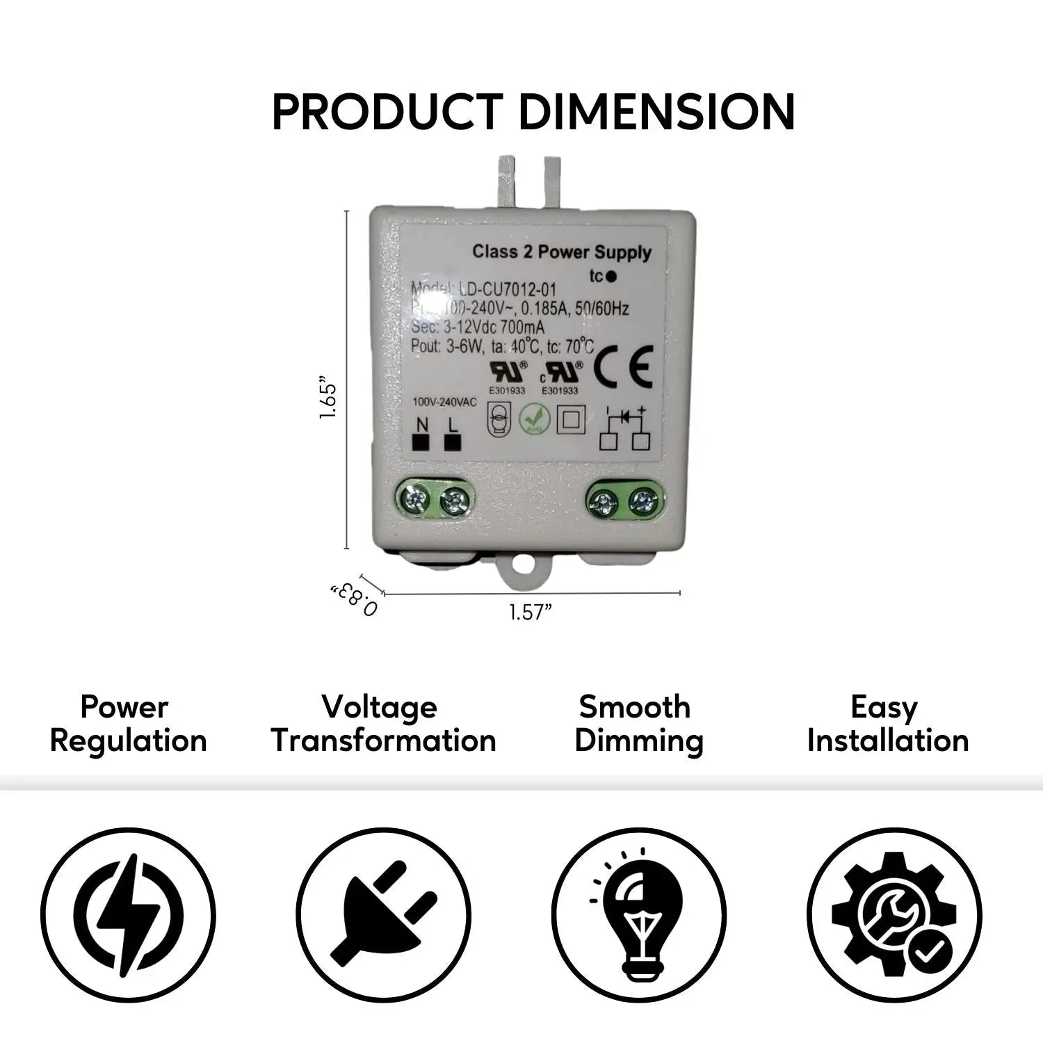 100-240V AC - 3-12V DC | 3W-6W Constant Current LED Driver - 100 Volts - 240 Volts / 3V - 12V / 3 - 6 Watt - LED Driver