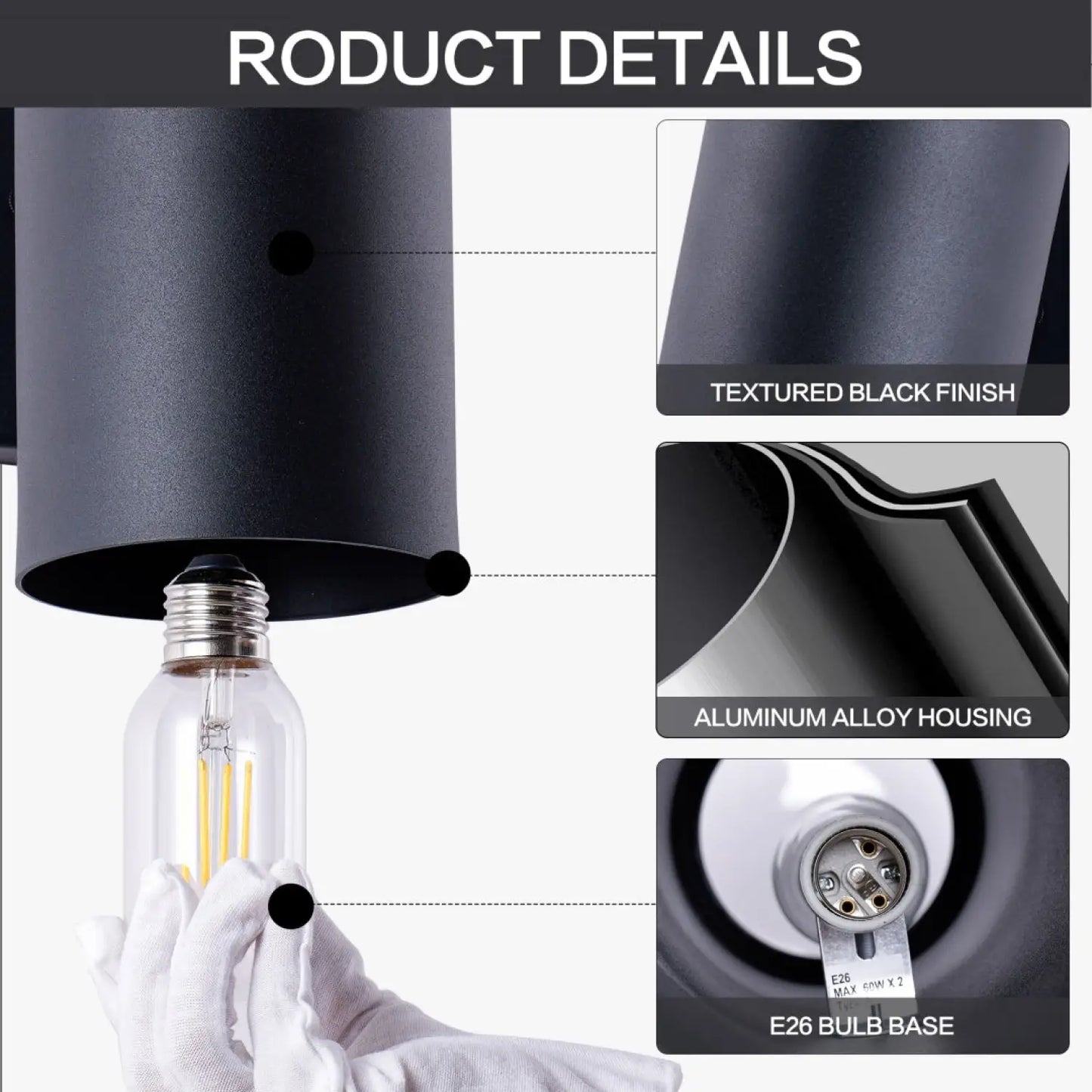 12in Outdoor Wall Lights 4Pack Cylinder Up Down Lights 60W 2700K Aluminum Exterior Wall Light Outdoor Light Fixture
