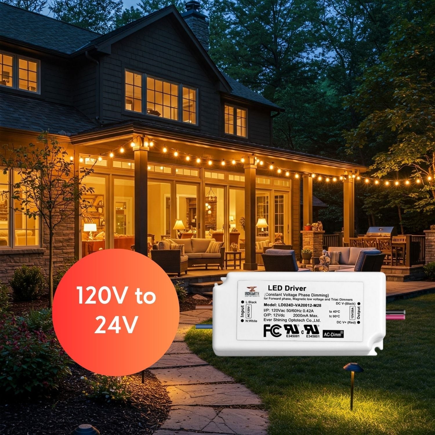120V -24V 24W | LED Light Driver with Triac Dimming - 120 Volts / 24V / 24 Watt - LED Driver