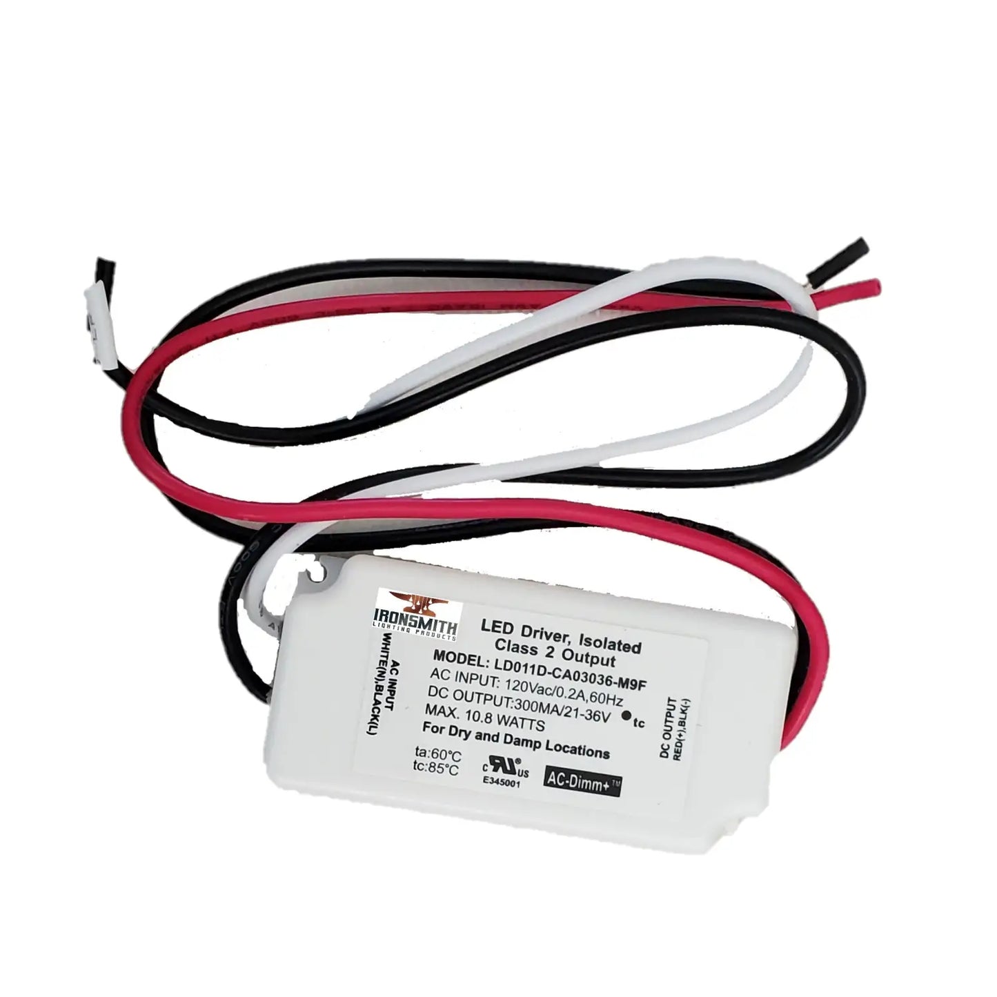 120V AC - 21V to 36V DC | 10.8W Triac Dimming LED Driver Constant Current - 120 Volts / 21V - 36V / 10.8 Watt - LED