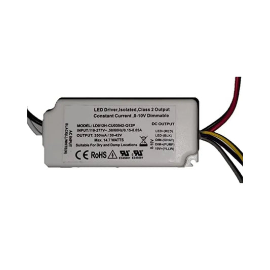 120V AC - 27V to 42V DC | 11.8W Constant Current LED Driver and Triac Dimmer - 120 Volts / 27V - 42V / 11.8 Watt - LED