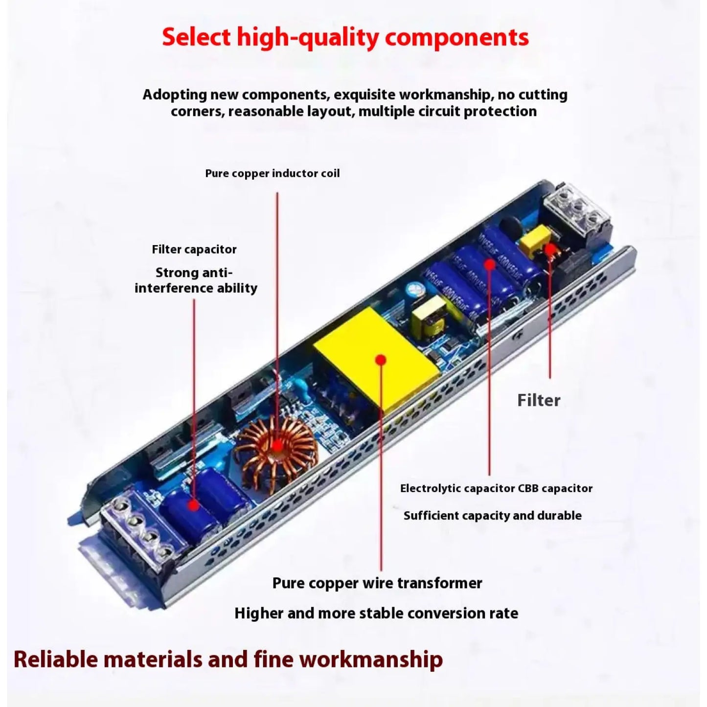 12V Power Supply for LED Strip with Anti-Strobe Technology - 12V Hanging Light