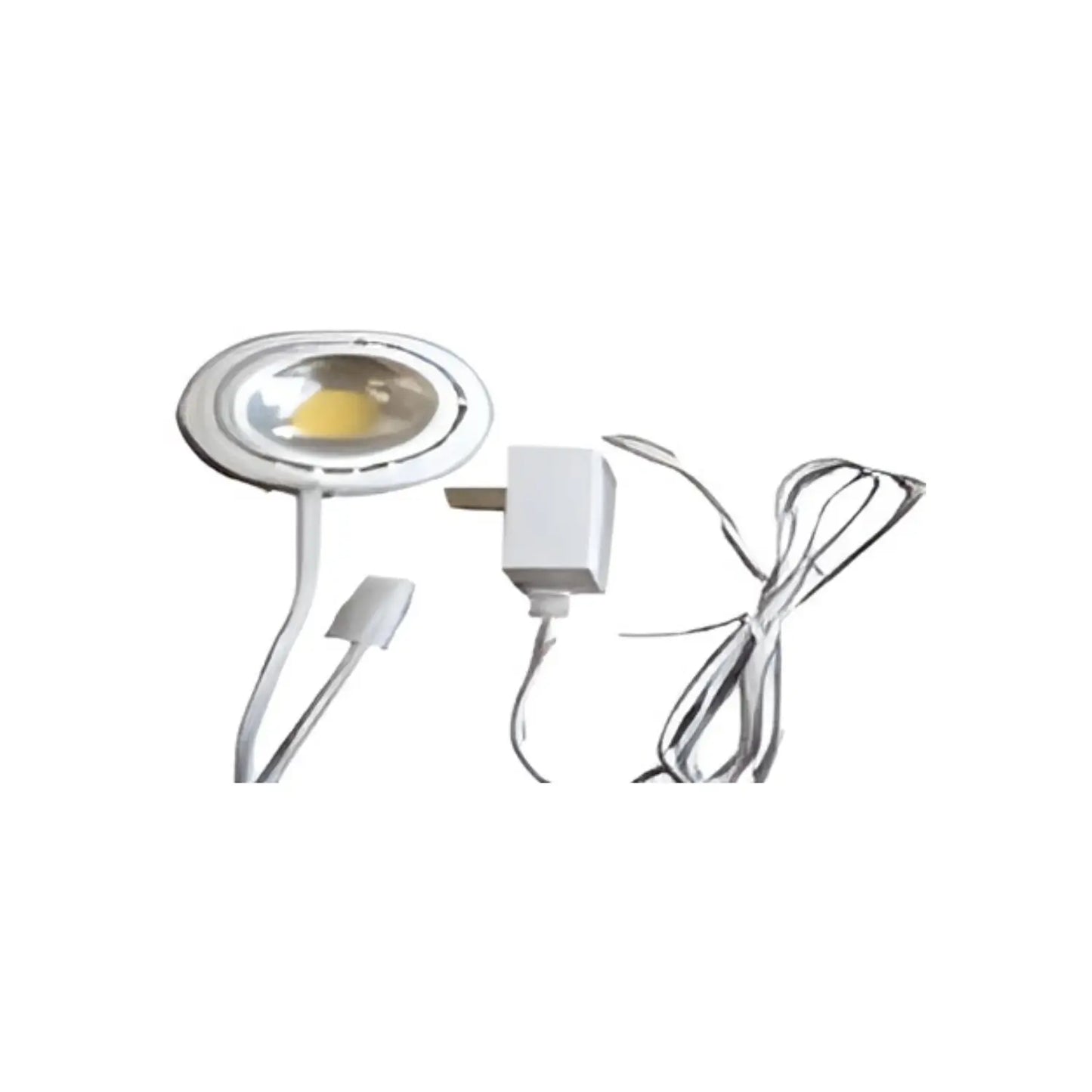 12V Puck Light with 3000K Warm White Plug Driver Quick Connector and 8’’ Cord - White - Undercabinet Light