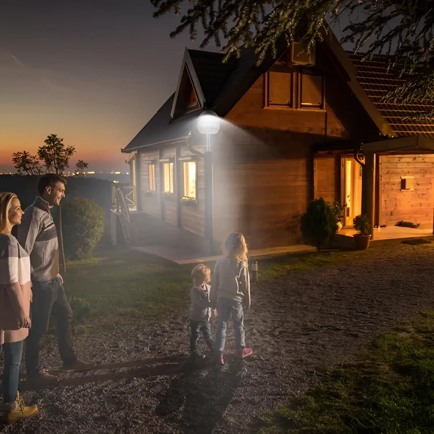 144-LED Dusk-to-Dawn Photocell Outdoor Street Lamp with IP65 Waterproof Design - Silver - Outdoor Wall Lights