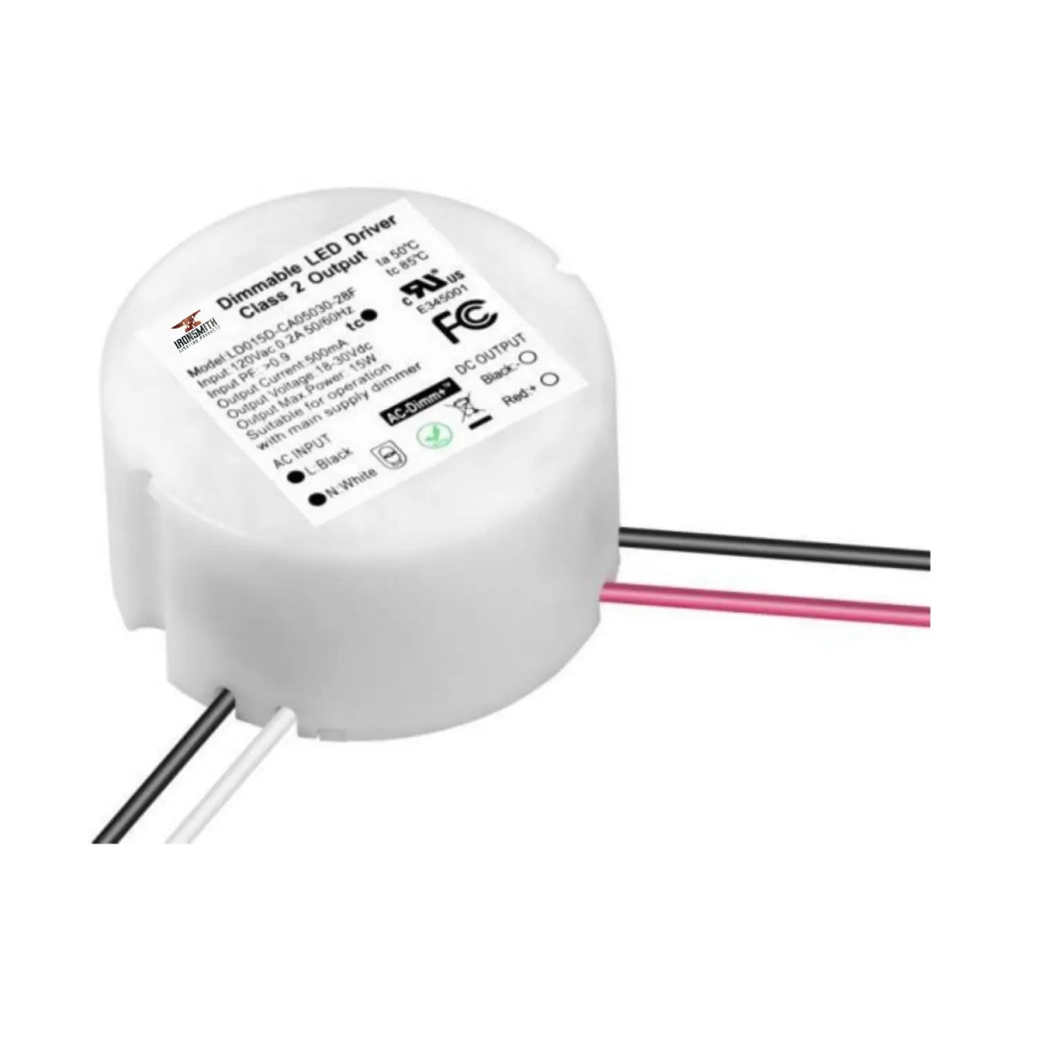 15W LED Driver with Dimmer | 120V AC to 26-43V DC Triac Dimmable - 120 Volts / 26V - 43V / 15 Watt - LED Driver