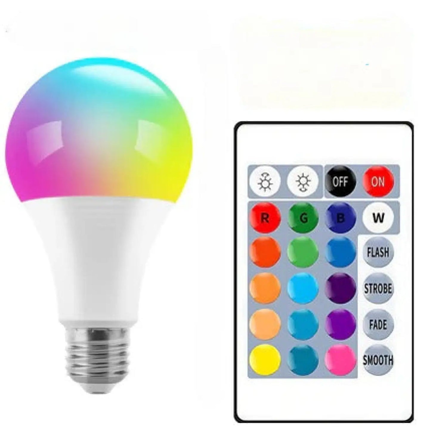 16-Color Changing LED Dimmer Bulb with Remote Control - 15W E27 - Bulb using remote