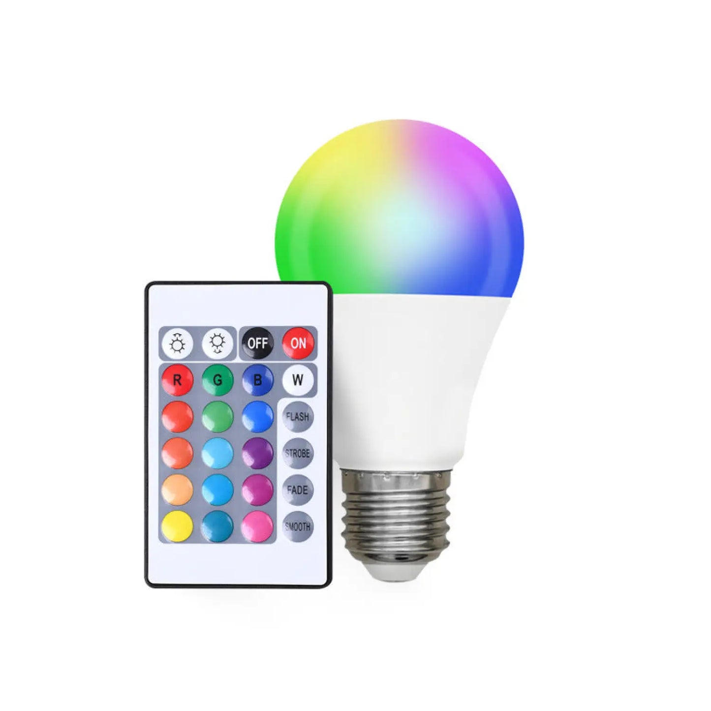 16-Color Changing LED Dimmer Bulb with Remote Control - White light plus IPL E27 - Bulb using remote
