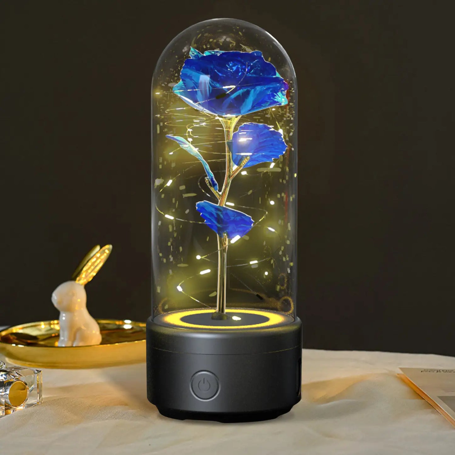Creative 2 In 1 Rose Flowers LED Light And Bluetooth-compatible Speaker Valentine’s Day Gift Rose Luminous Night Light