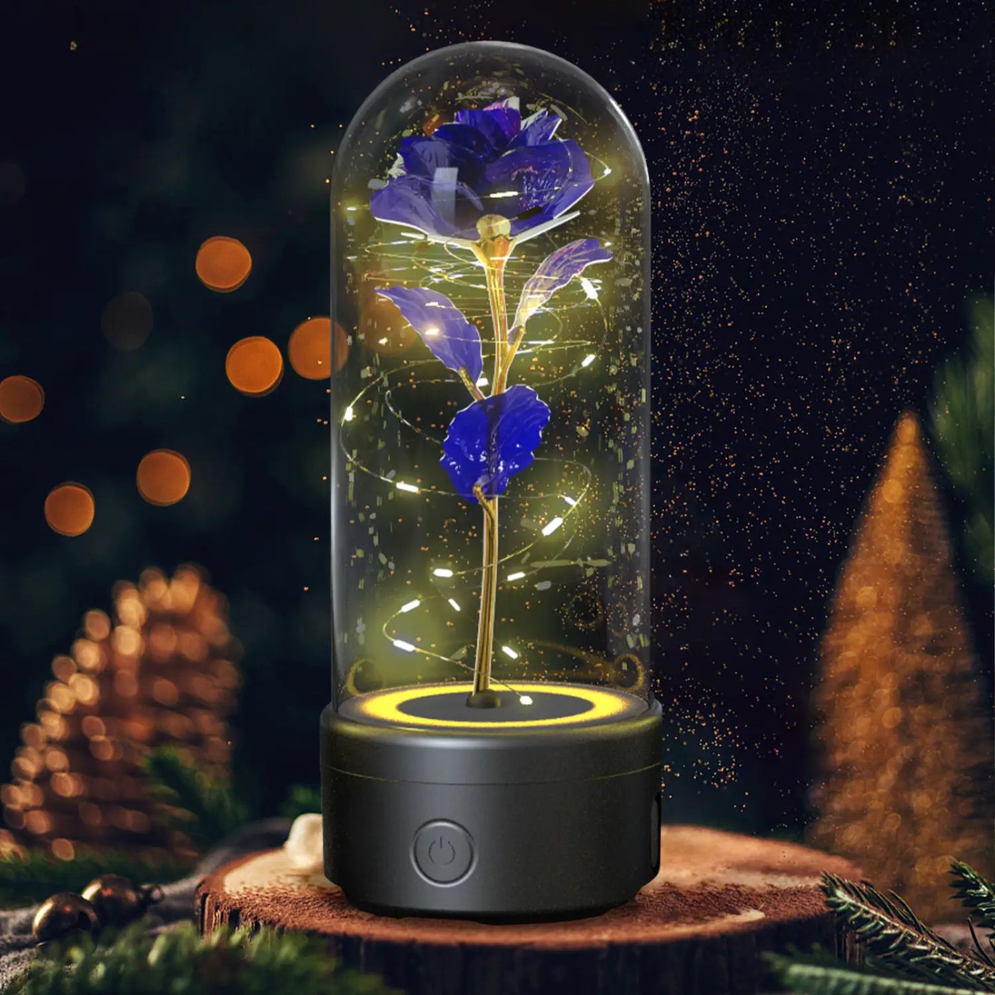 Creative 2 In 1 Rose Flowers LED Light And Bluetooth-compatible Speaker Valentine’s Day Gift Rose Luminous Night Light