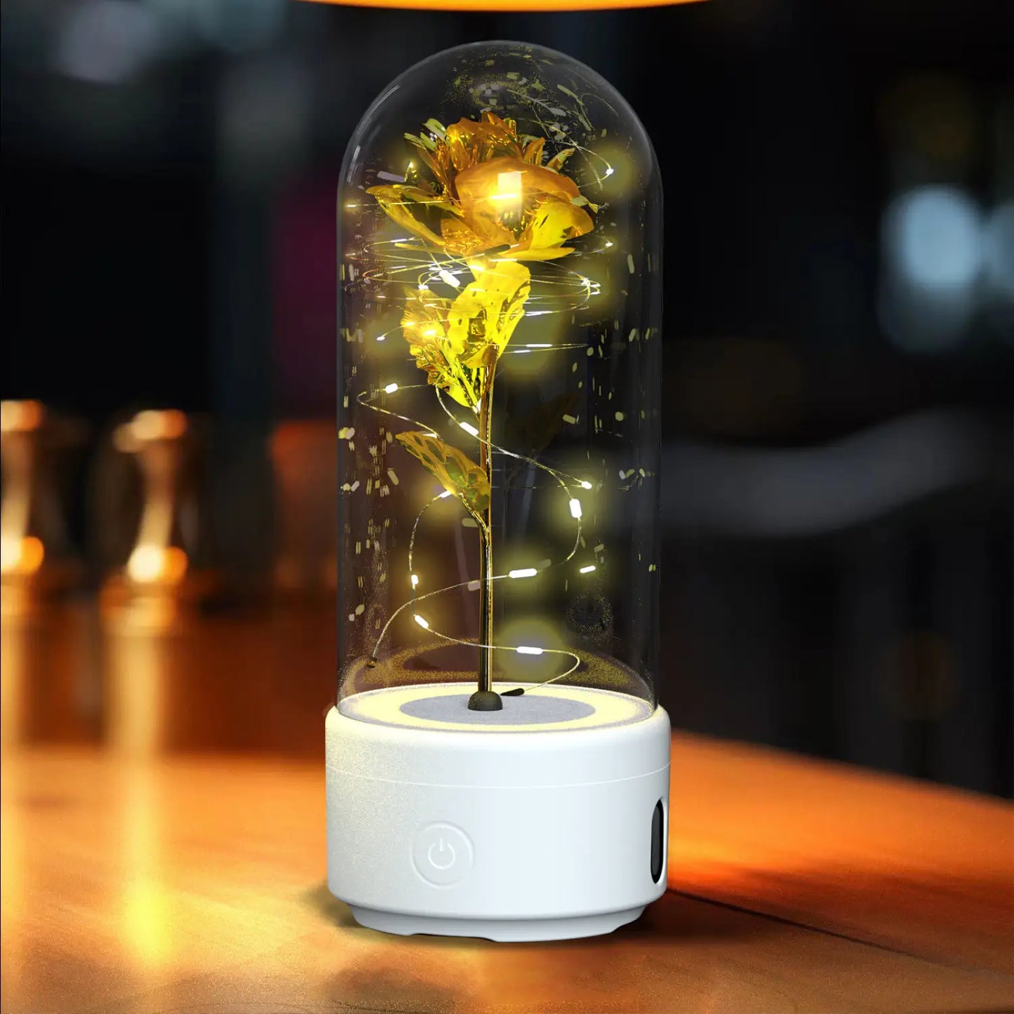 Creative 2 In 1 Rose Flowers LED Light And Bluetooth-compatible Speaker Valentine’s Day Gift Rose Luminous Night Light