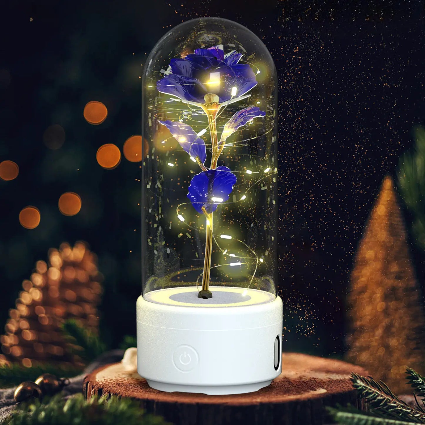 Creative 2 In 1 Rose Flowers LED Light And Bluetooth-compatible Speaker Valentine’s Day Gift Rose Luminous Night Light