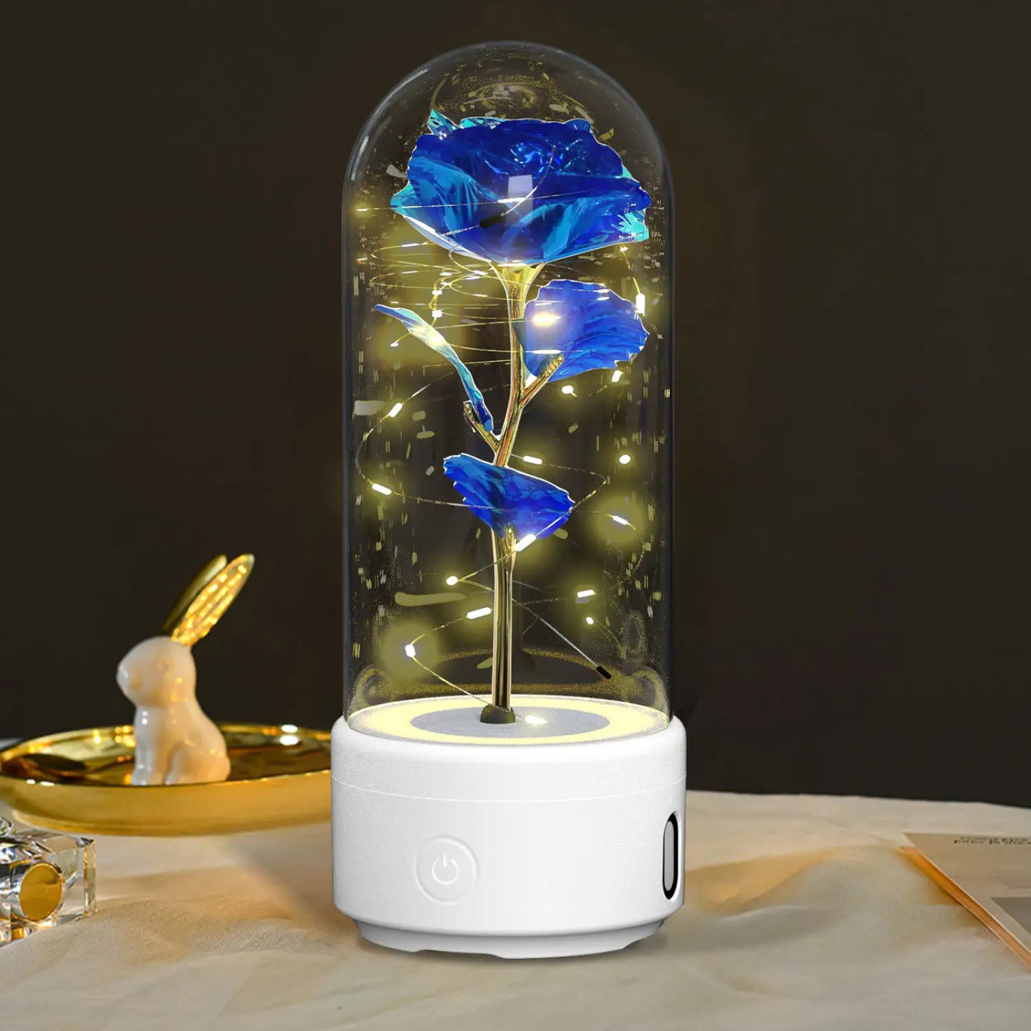 Creative 2 In 1 Rose Flowers LED Light And Bluetooth-compatible Speaker Valentine’s Day Gift Rose Luminous Night Light