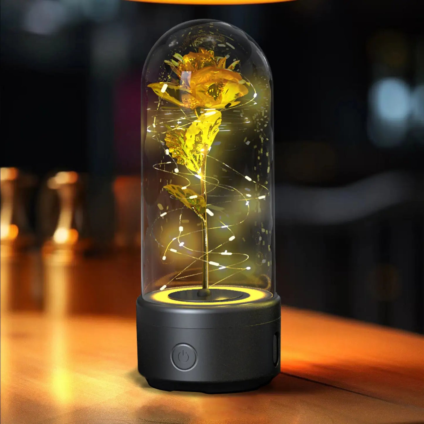 Creative 2 In 1 Rose Flowers LED Light And Bluetooth-compatible Speaker Valentine’s Day Gift Rose Luminous Night Light