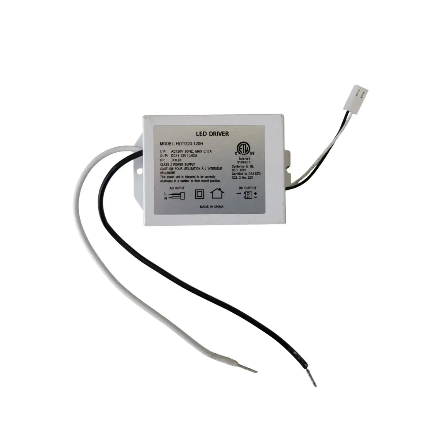 20W LED Drivers 14-32V DC 20W Max 0.17A Dimmable - 120 Volts / 14V - 32V / 20 Watt - LED Driver