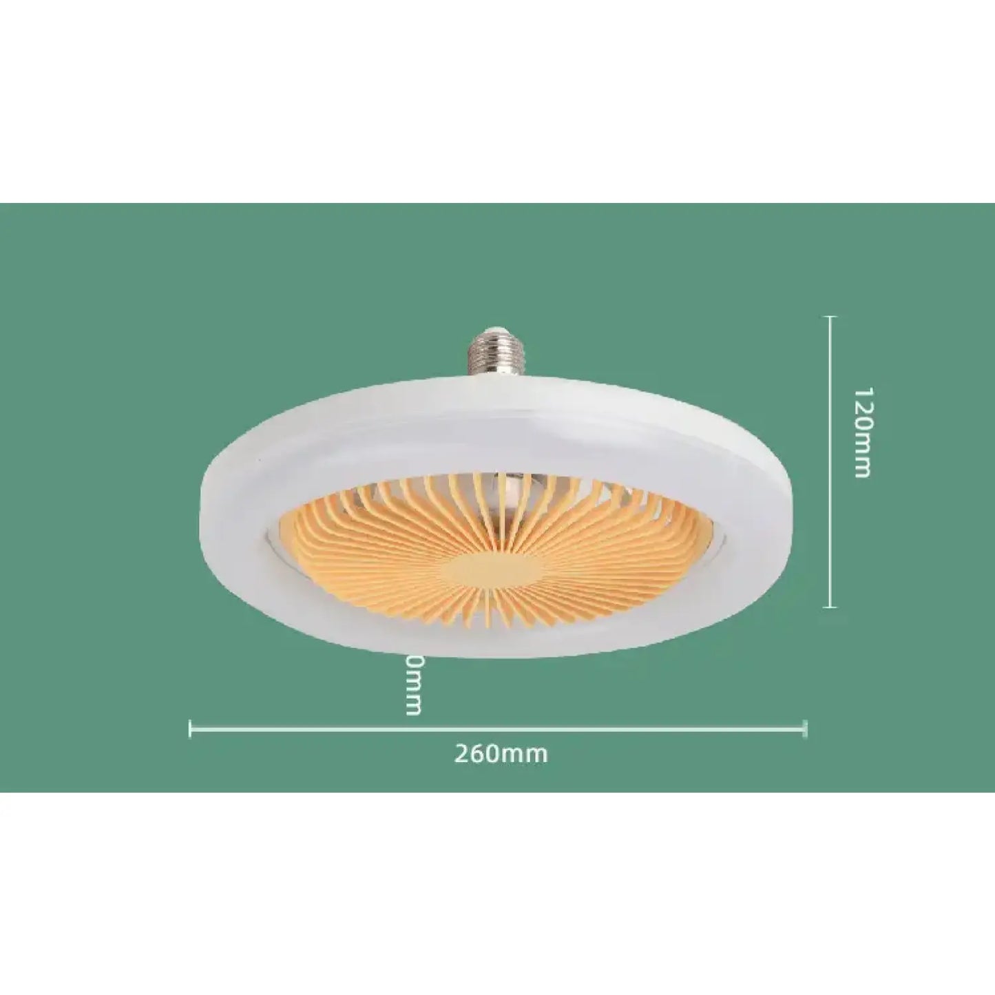 26CM Remote Control LED Light and Fan - Ceiling Fan with E27 Lamp - Hanging Fan