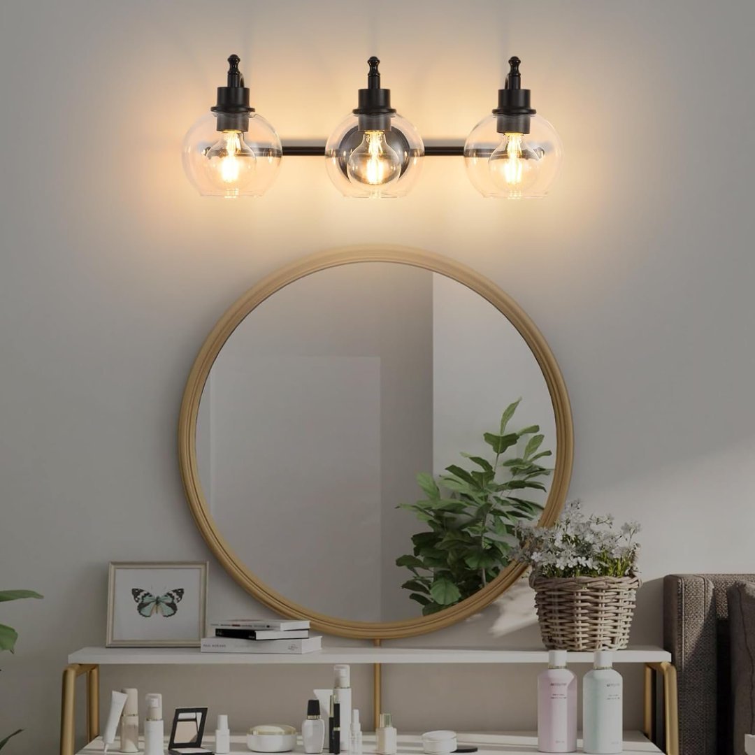 3 Lights Bathroom Vanity Fixture 22 Inch Bathroom Fixture Bathroom Lamp Above Mirror With Clear Glass Cover For Living