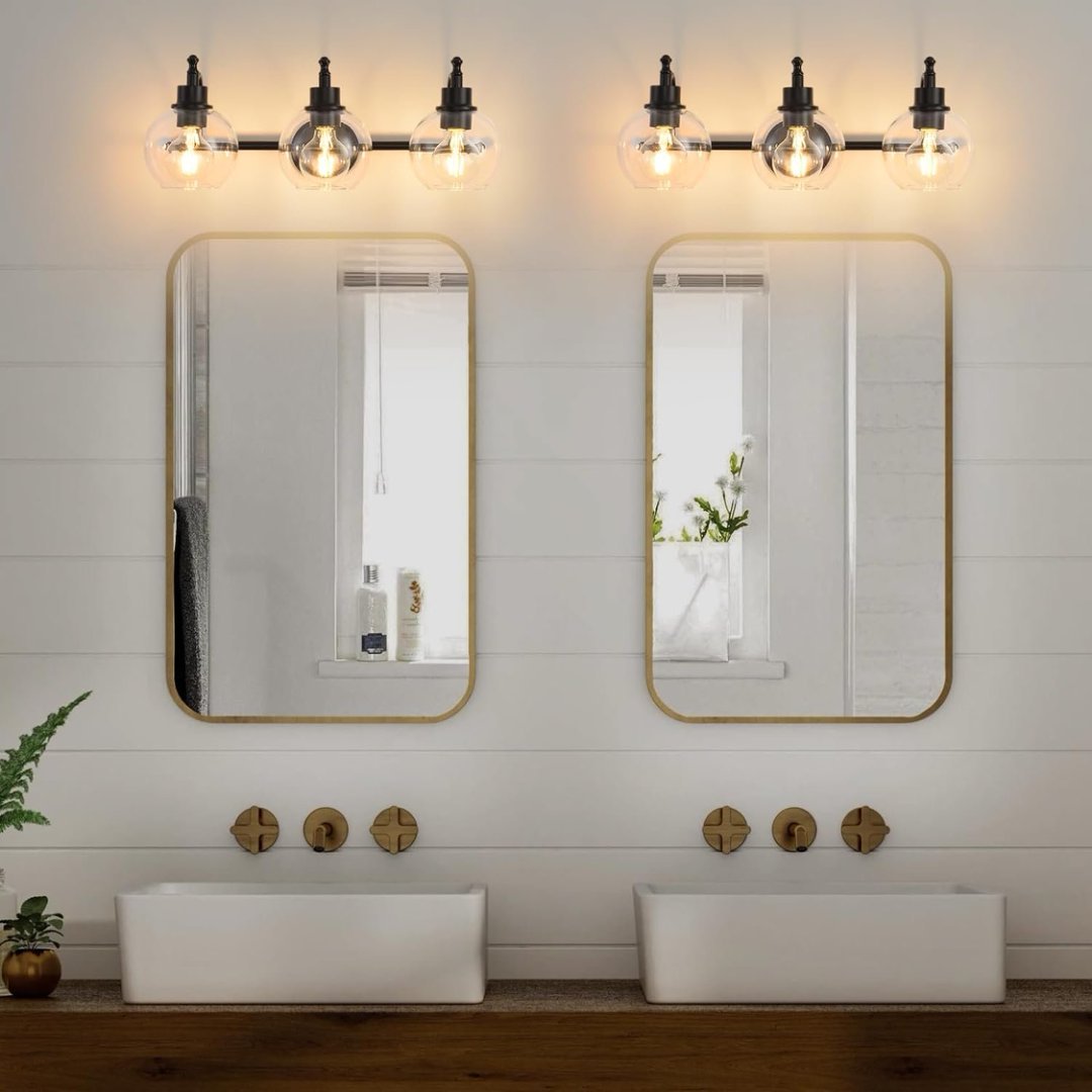 3 Lights Bathroom Vanity Fixture 22 Inch Bathroom Fixture Bathroom Lamp Above Mirror With Clear Glass Cover For Living