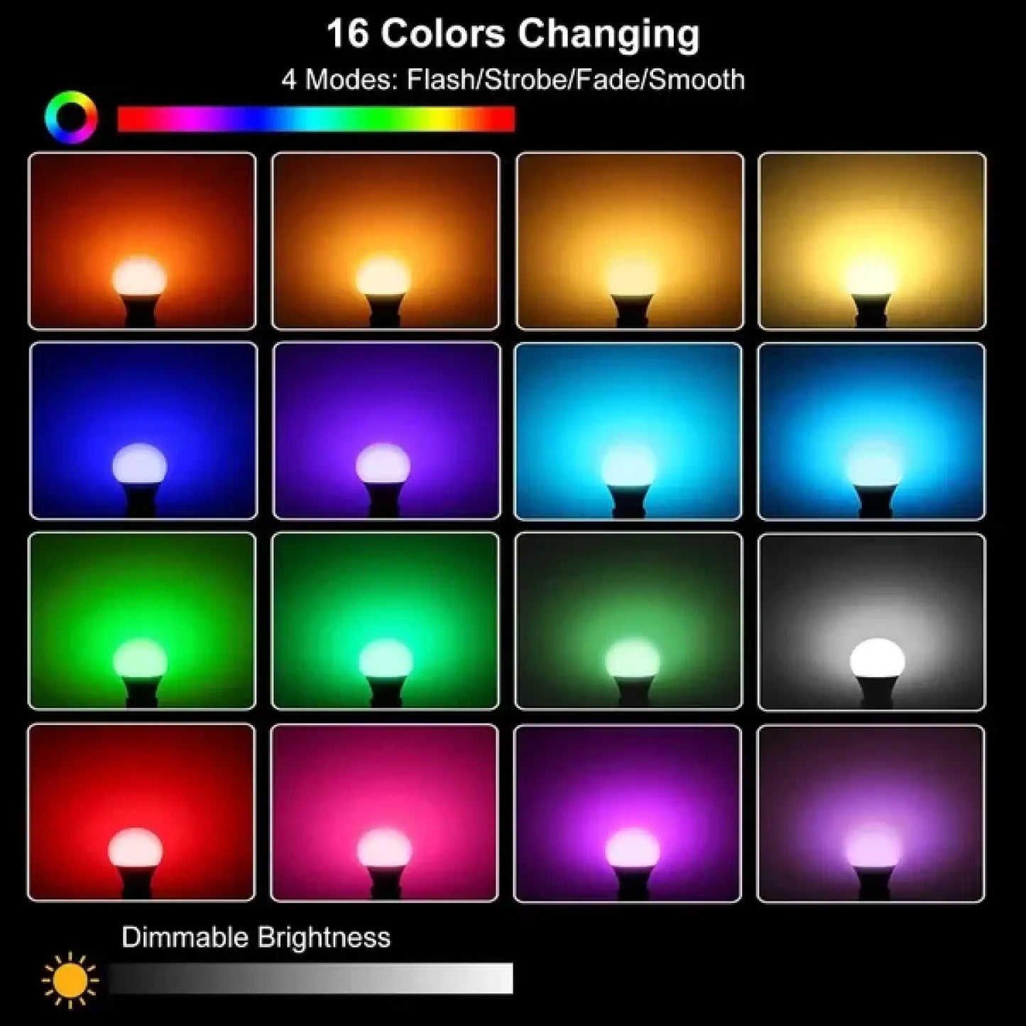 3W E27 RGB 16 Color Change Light Bulbs with IR Remote Control - White - LED Bulb with Remote