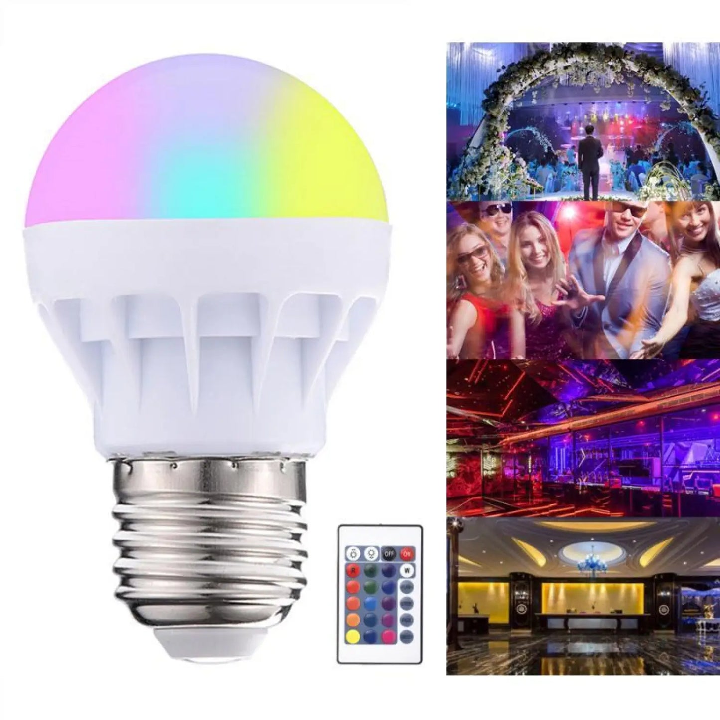 3W LED Bulb RGB Colorful Light for Indoor Use - Photo color - 12V Hanging Light