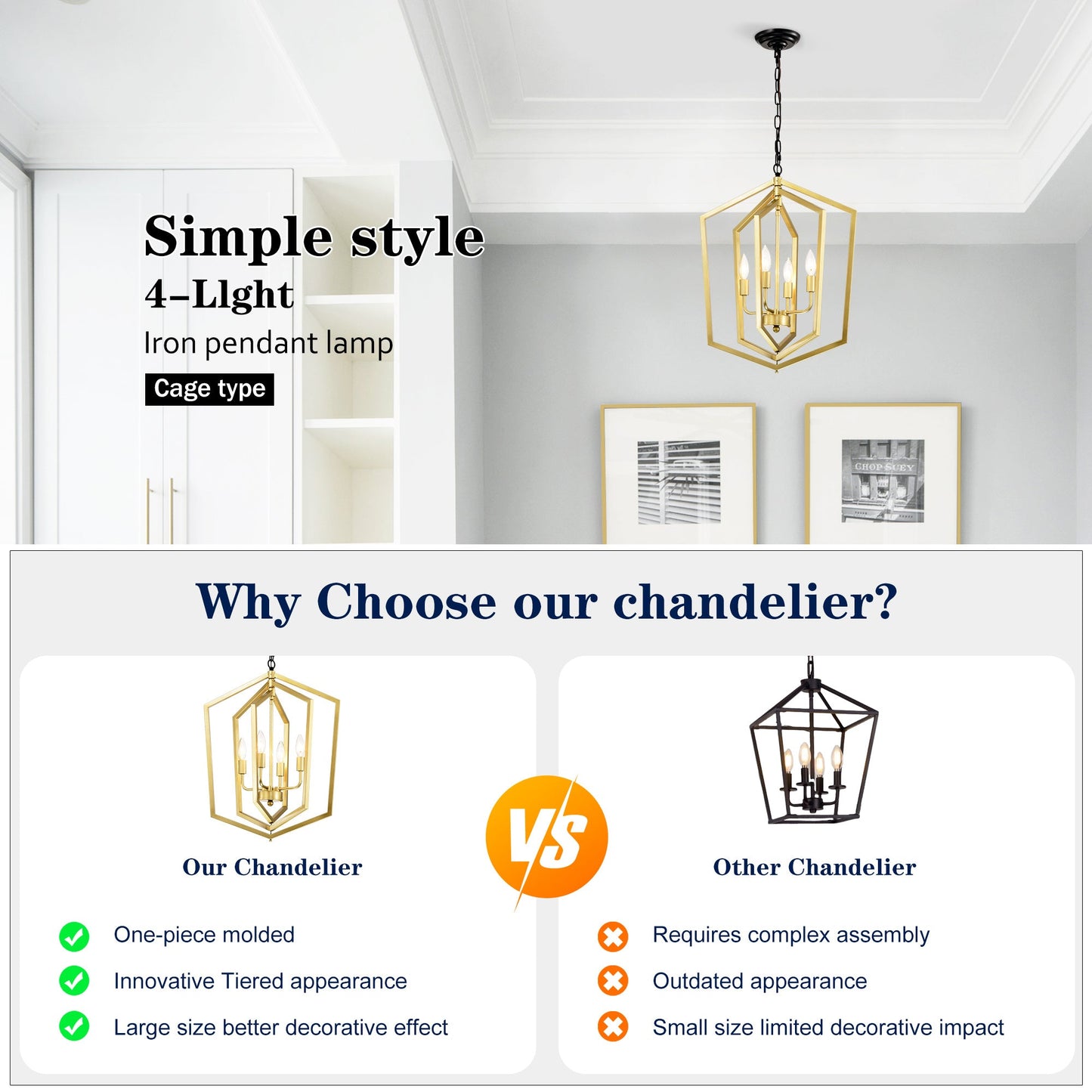 4 Light Farmhouse Kitchen Chandeliers Vintage Cage Light Fixture Adjustable Height Chandeliers For Dining Room Hallway