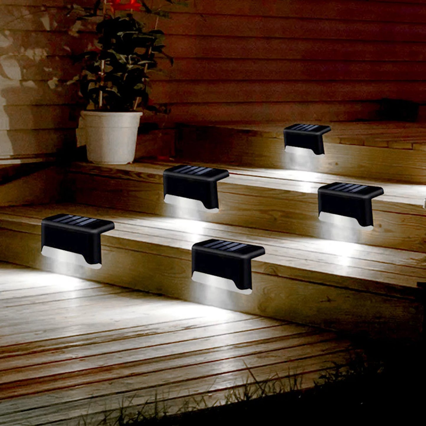 4 Solar LED Bright Deck Lights Outdoor Garden Patio Railing Decks Path Lighting Outdoor Garden Light Deck Lamp Solar