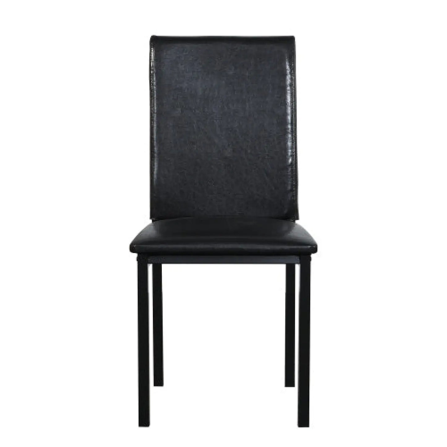 5-Piece Black Dining Table Set with Marble Style Top - Table and chair set - Dining Table