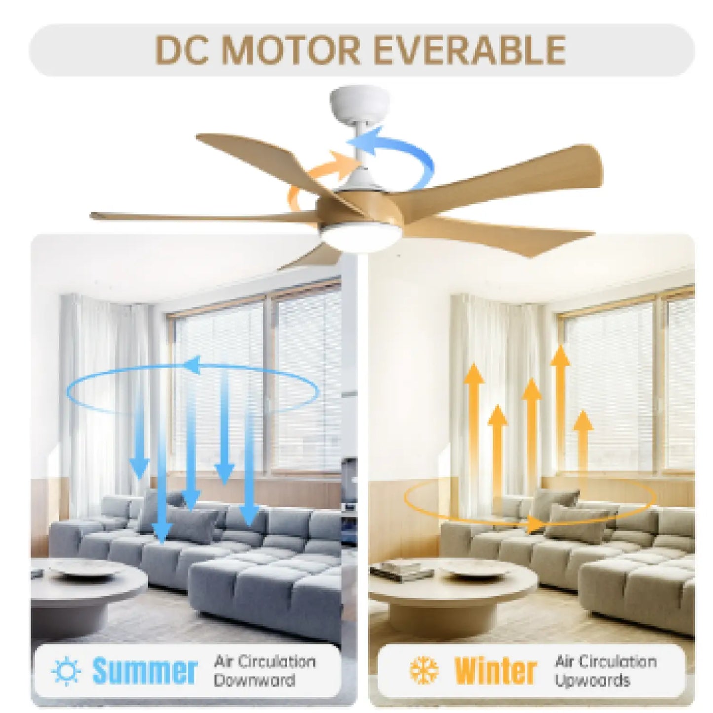 Plastic Ceiling Fans - White - 12V Hanging Light