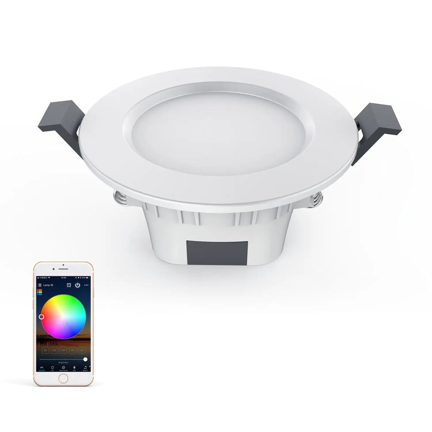 5W Indoor Smart Recessed Light Bluetooth Control Adjustable Brightness White Ceiling Light