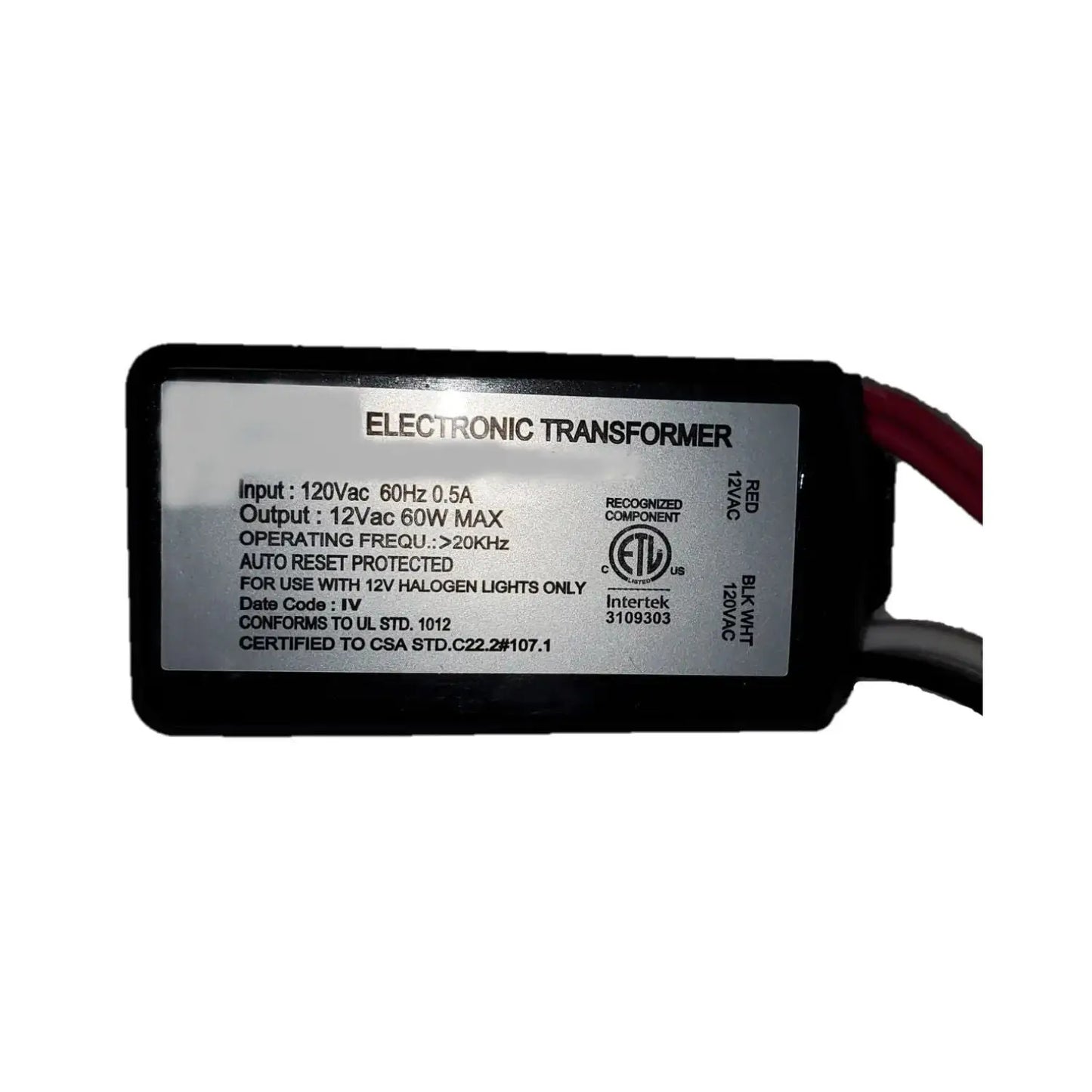60W Halogen Electronic Potted Current Transformer - 120 Volt / 12 Volt / 60 Watt - Transformer