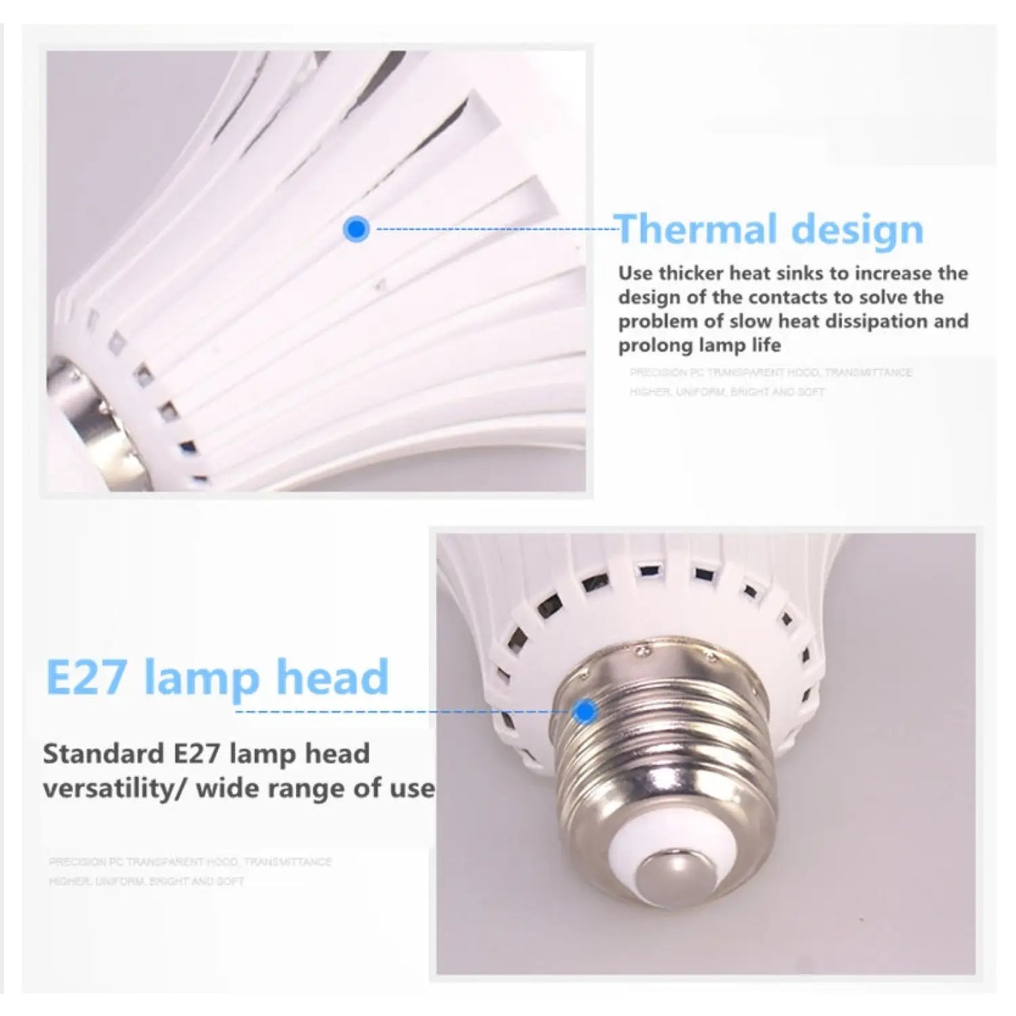 7W LED Emergency Light Bulbs - Rechargeable & Energy Saving - 12V Hanging Light