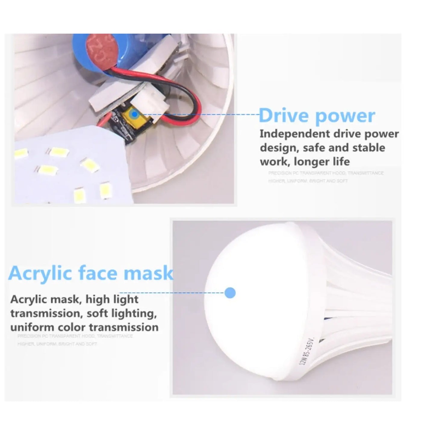 7W LED Emergency Light Bulbs - Rechargeable & Energy Saving - 12V Hanging Light