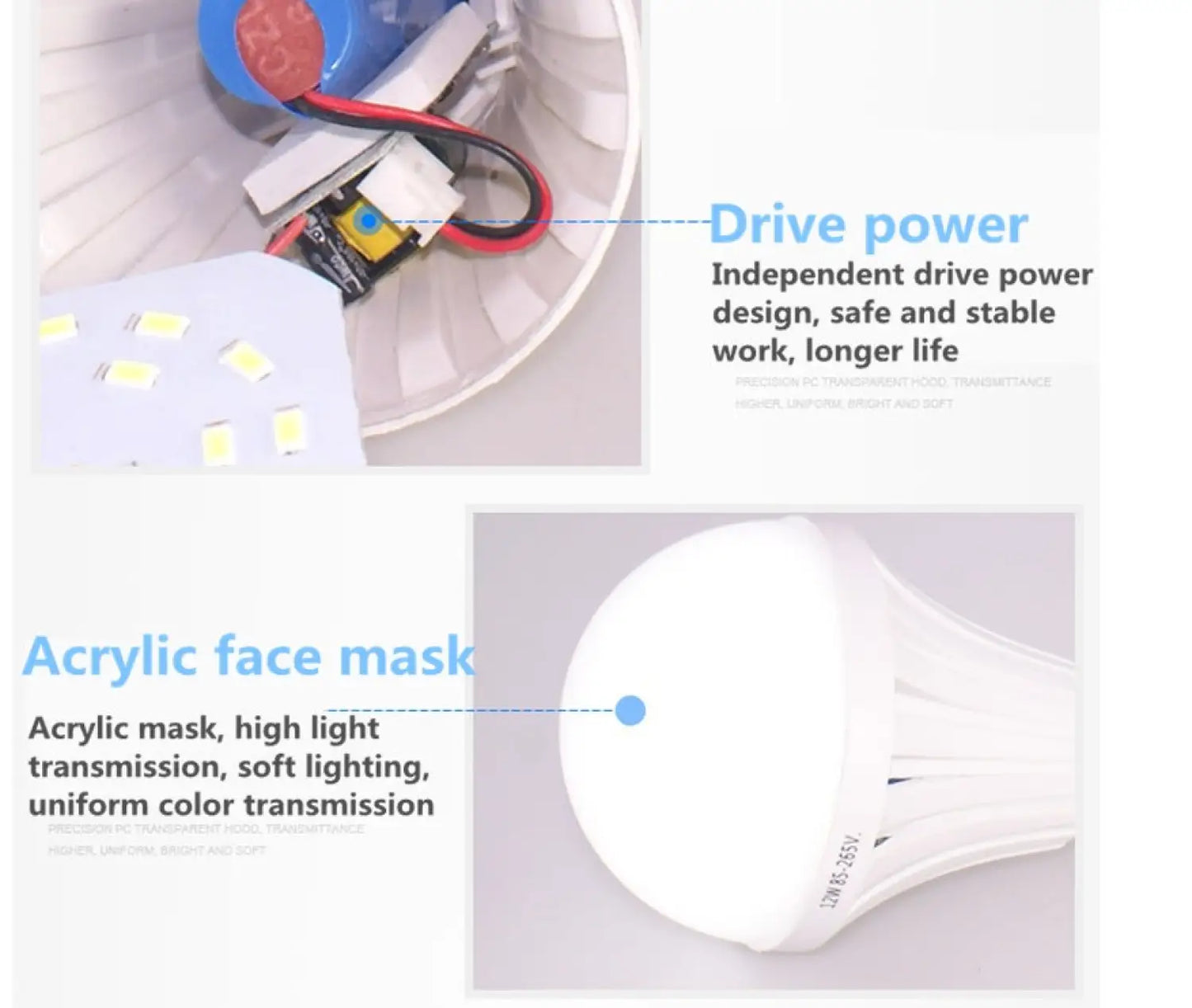 7W LED Emergency Light Bulbs - Rechargeable & Energy Saving - 12V Hanging Light