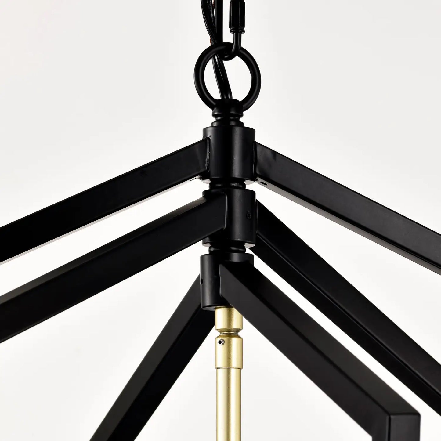 8 Light Farmhouse Hanging Lights Living Room Chandelier with Lantern Frame Matte Black Hanging Light