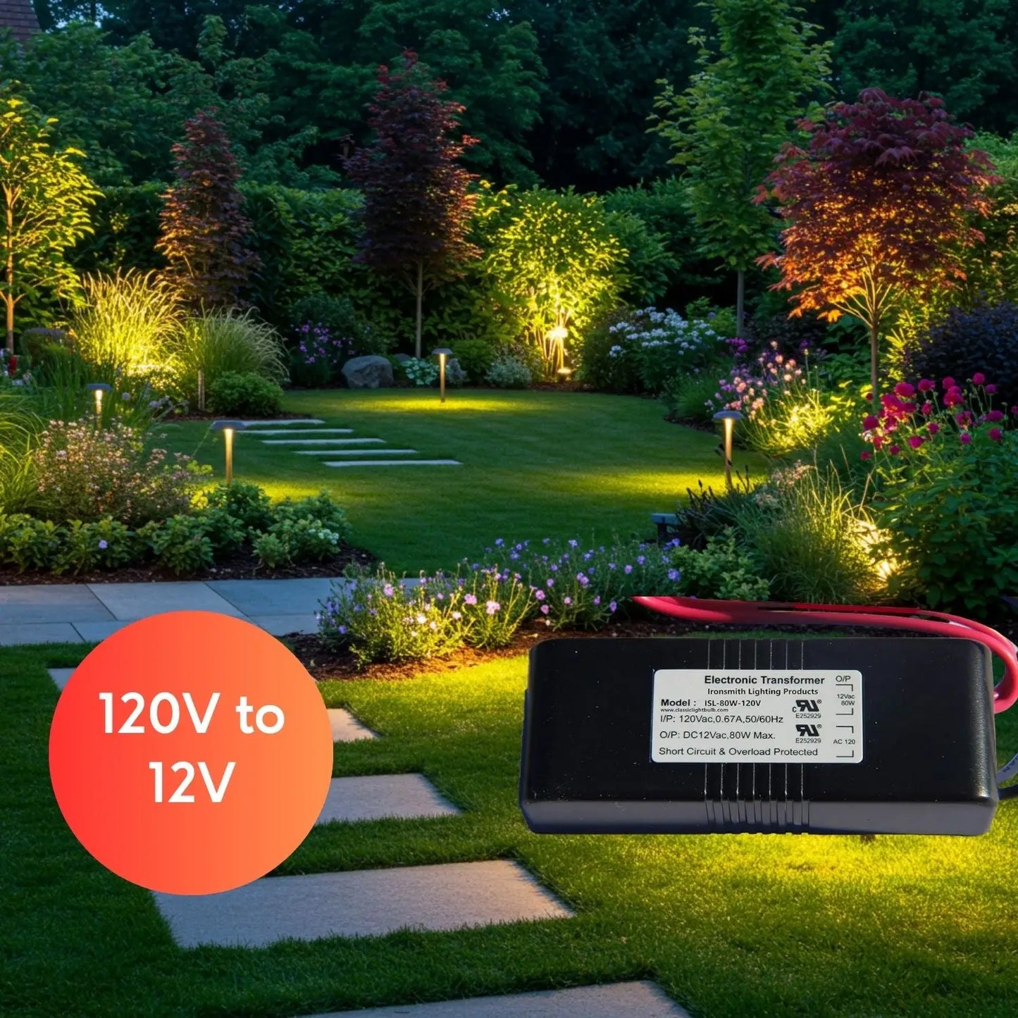 80W Halogen Electronic Transformer - 120 Volt / 12 Volt / 80 Watt Max - Transformer