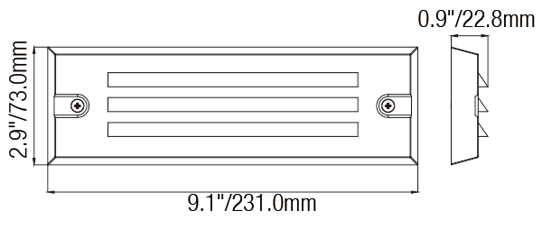 9’’ Grating Outdoor Step Lights with 5W LED Flush Mount - Step Light