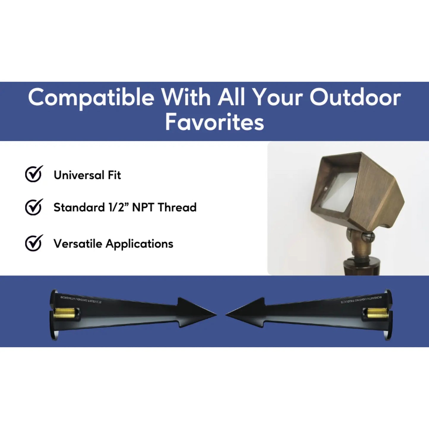 Garden Stakes | 9-Inch In-Ground Solid Brass 1/2ββ NPT Thread 2 Pack - 2 Pack - Spike