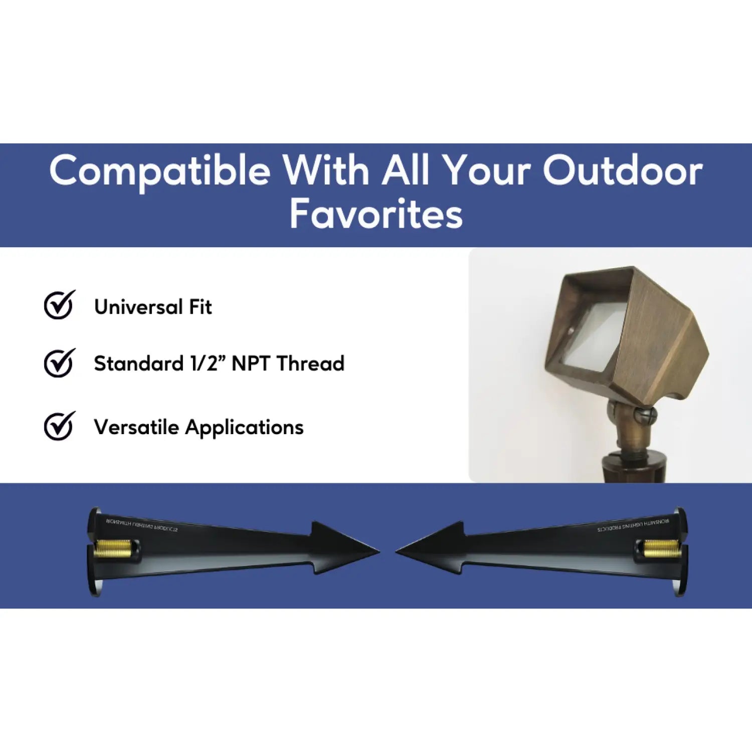 Garden Stakes | 9-Inch In-Ground Solid Brass 1/2ββ NPT Thread 2 Pack - 2 Pack - Spike