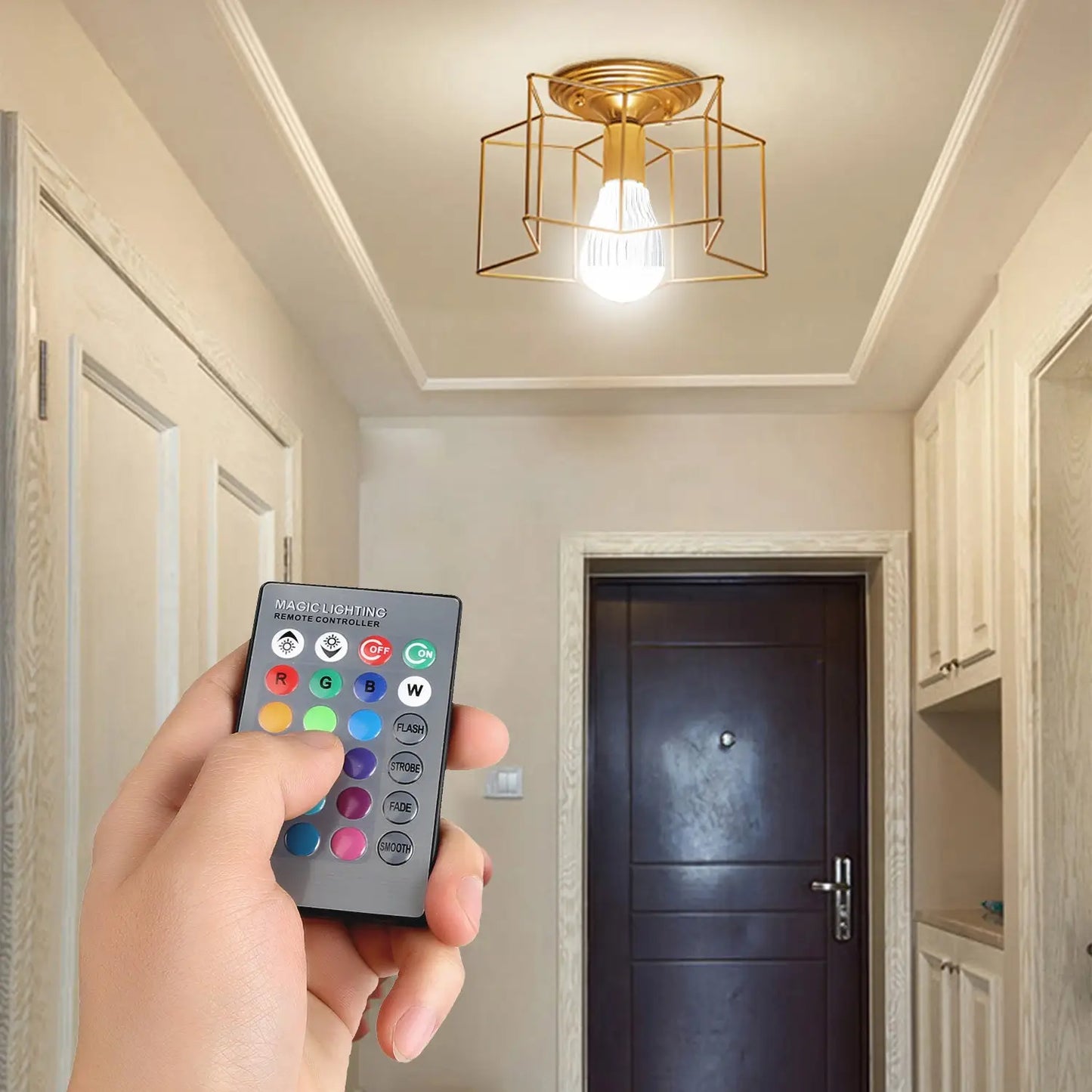 9W LED Remote Control Bulb with E27 RGB Lamp for Decor Lighting - 1 PC White - LED bulb