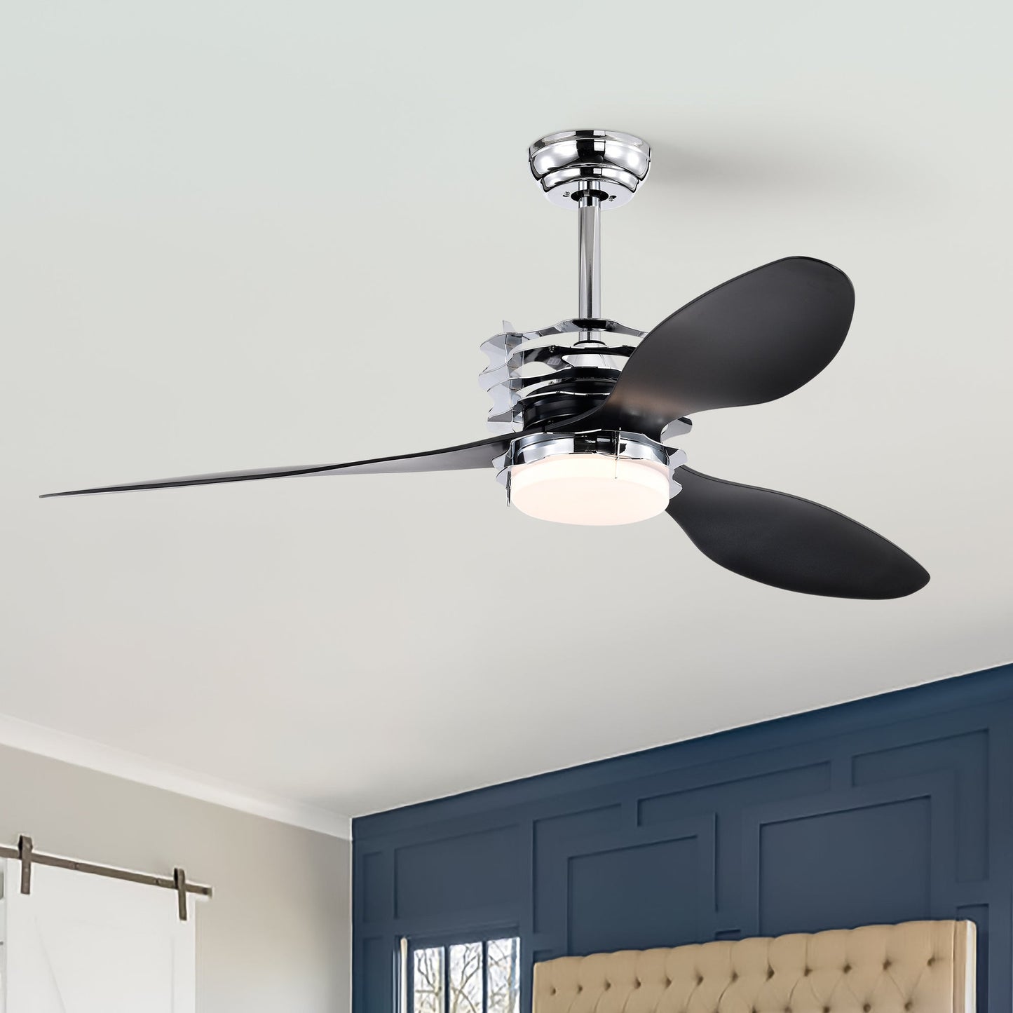 ABS Blades Ceiling Fan With Lights And Remote 6 Speeds Adjustable DC Motor Modern Ceiling Fan With 3 ABS Fan Blades & 2
