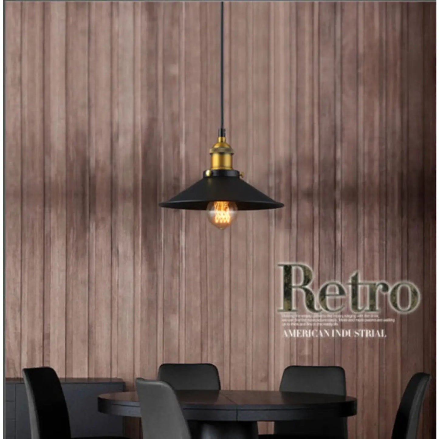 American Countryside Black Chandelier - Iron Body - Indoor Hanging Light