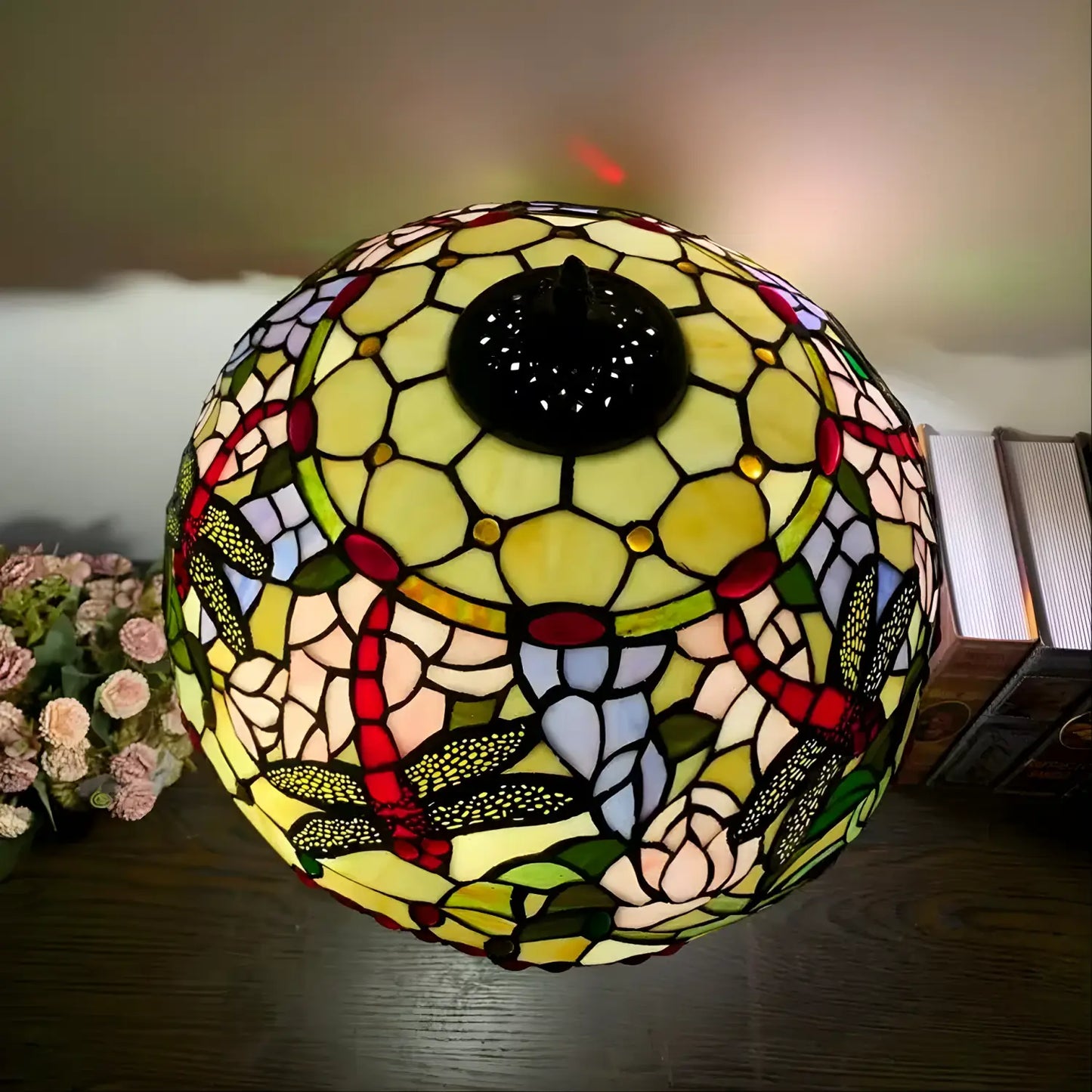 American Tiffany Glass Tabletop Lamp - No Bulb - Table Lamp