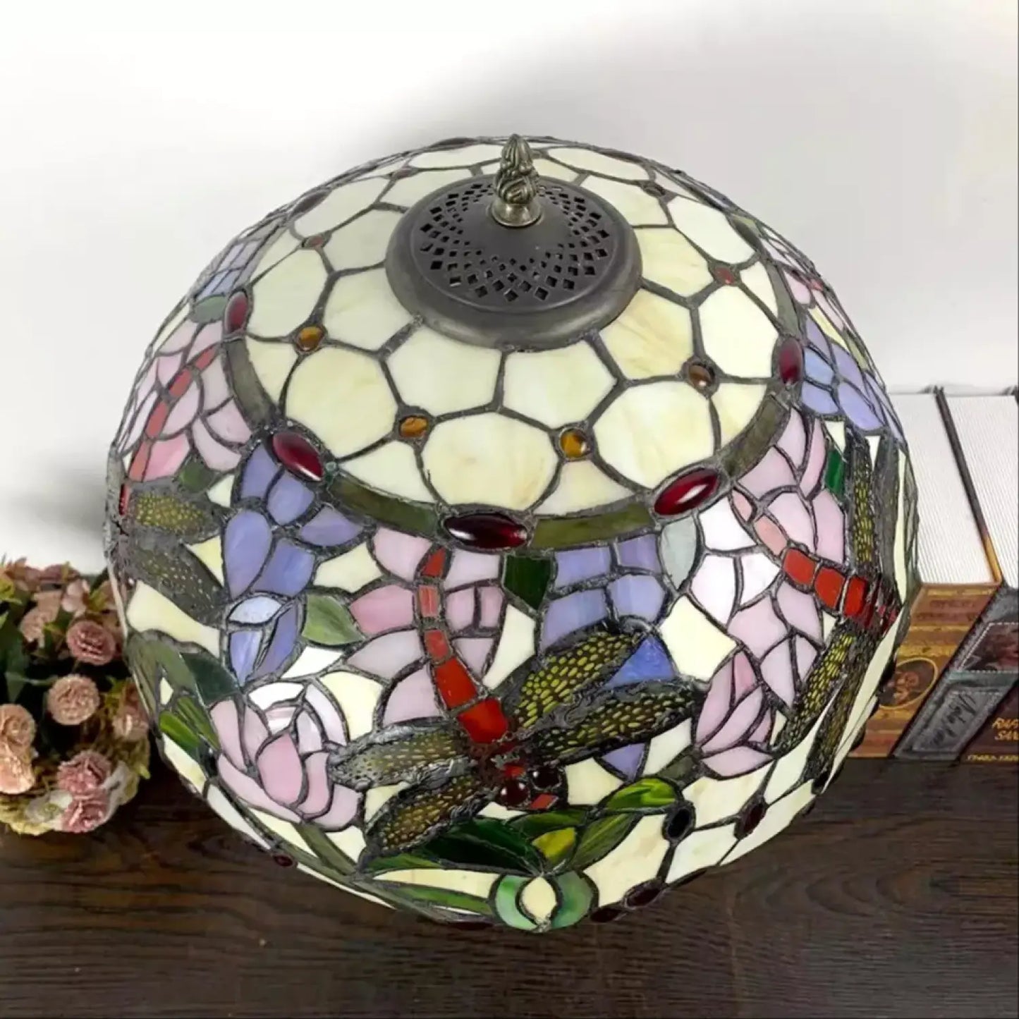American Tiffany Glass Tabletop Lamp - No Bulb - Table Lamp