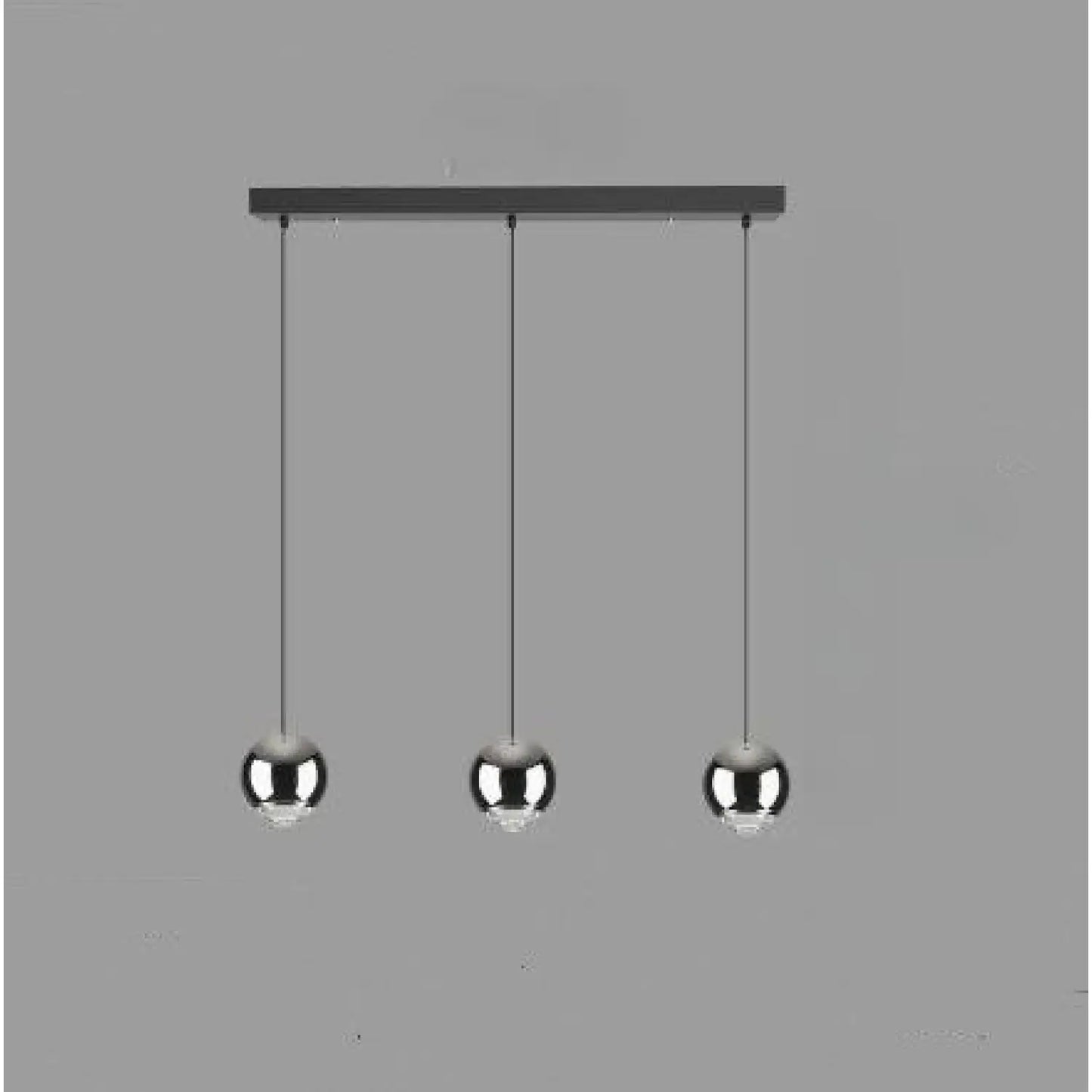 Ball Pendant Light for Living Room with Sleek Modern Design - 3head long black disc - Hanging Light