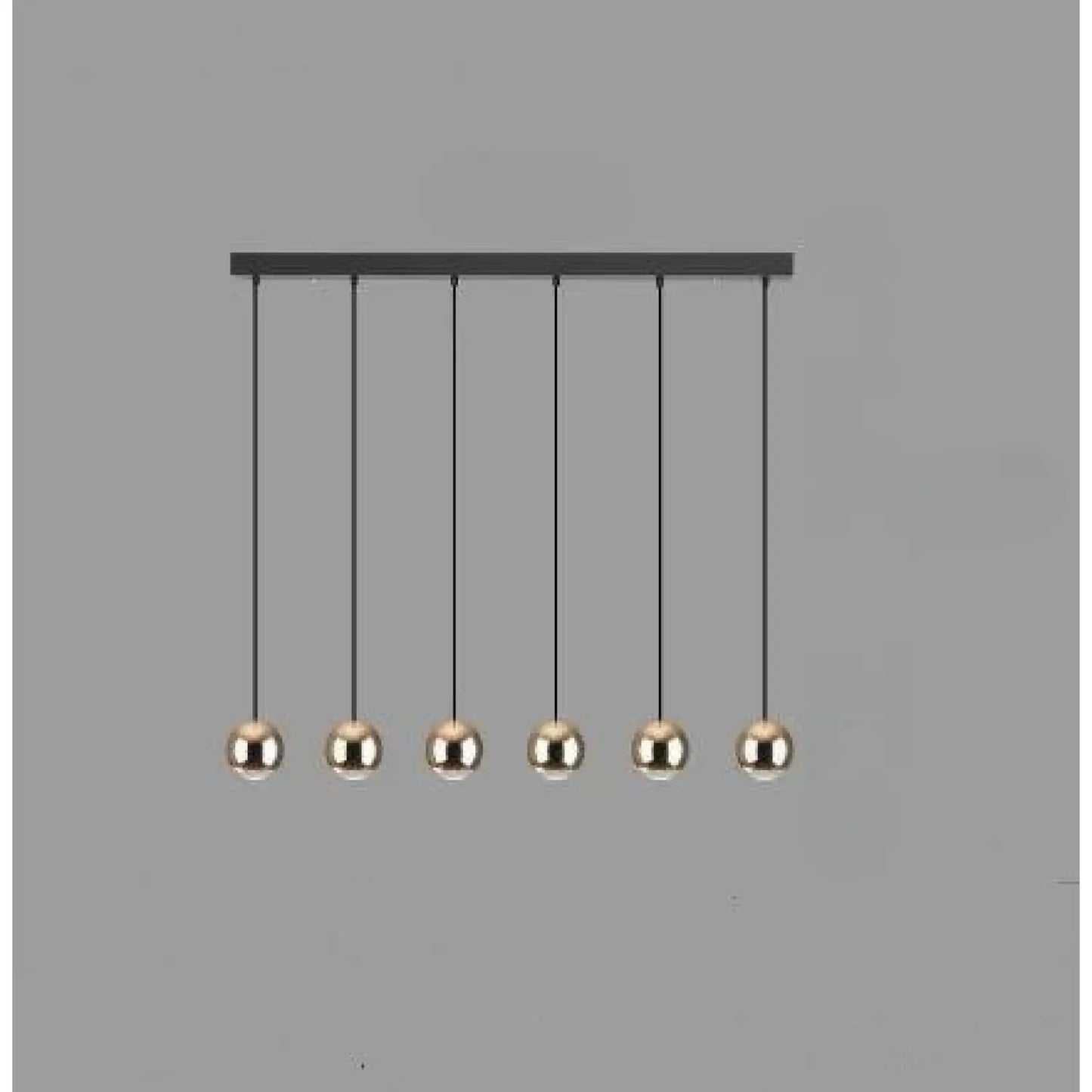Ball Pendant Light for Living Room with Sleek Modern Design - 6head golden long plate - Hanging Light