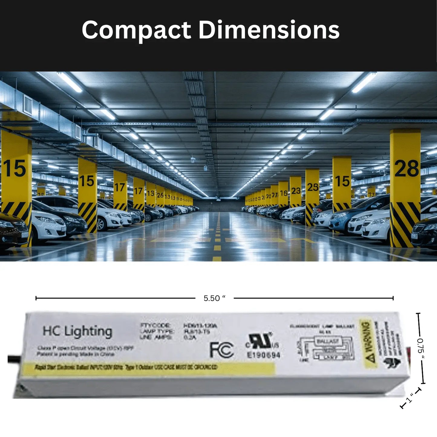 Ballast for Fluorescent Lights 8W or 13W F8T5 or F13T5| 120V Dimmable - Ballast