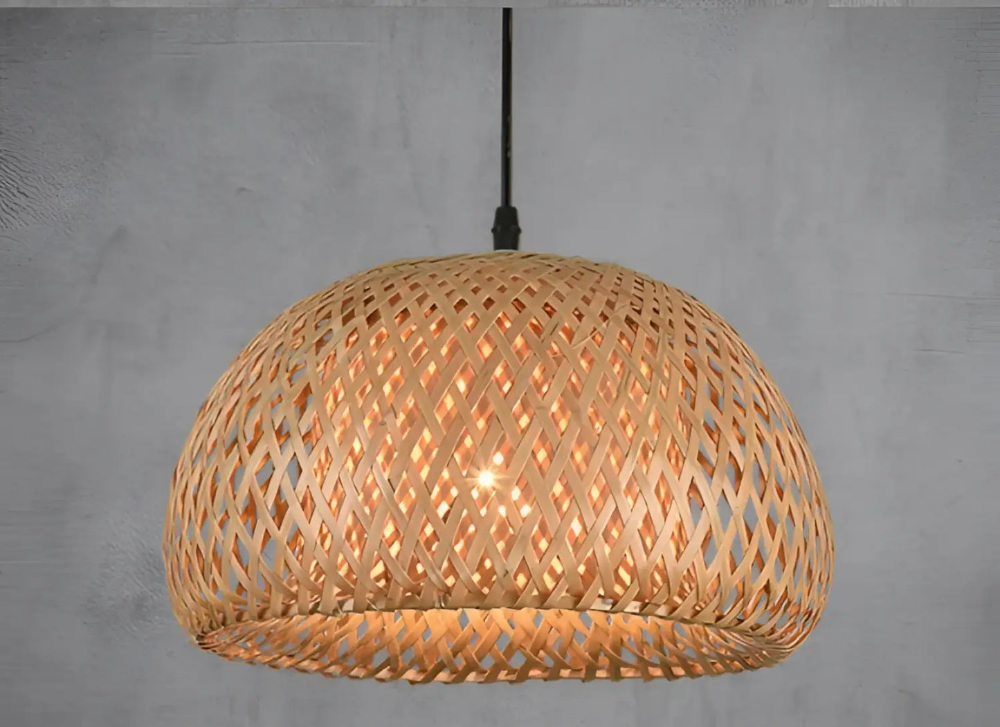 Bamboo Chandelier Rustic LED Pendant Light for Living and Dining Rooms - 12V Hanging Light