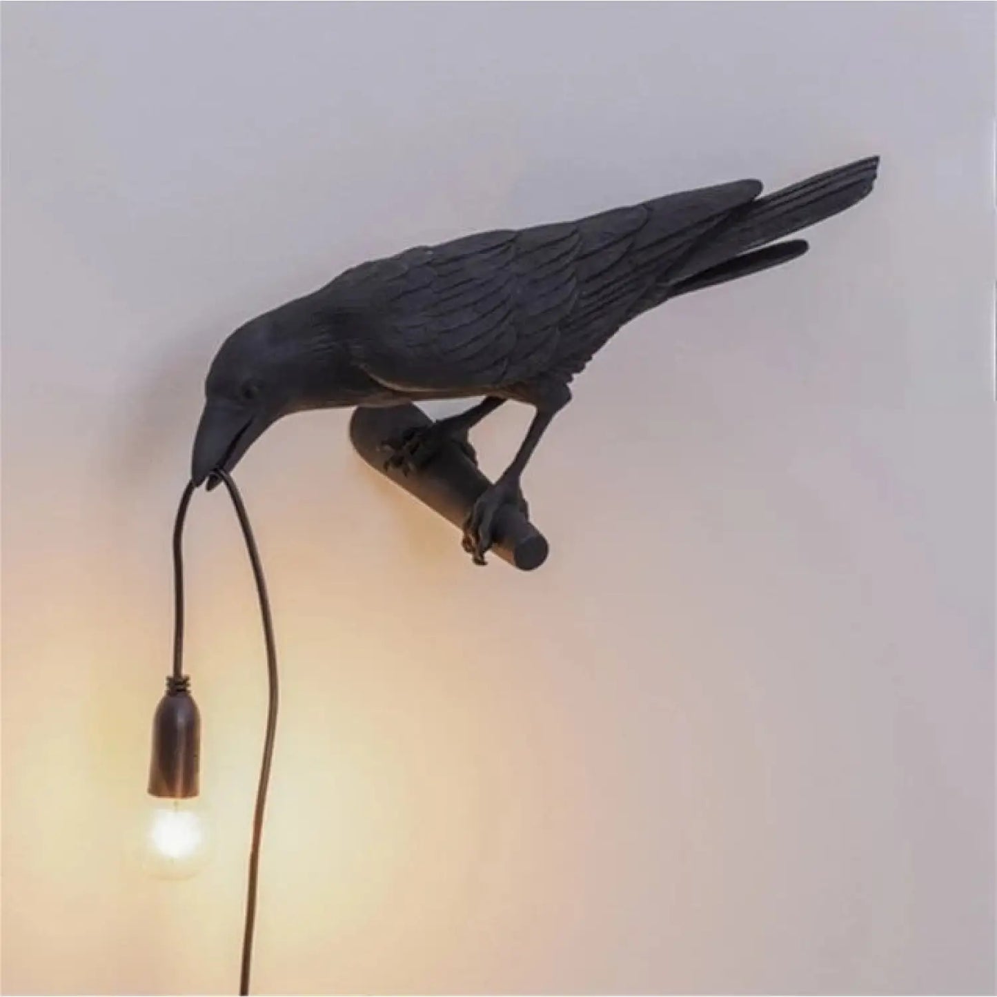 Bird Resin Wall Decor with Creative & Stylish Lamp Holder Design - Black / B / US - 12V Hanging Light