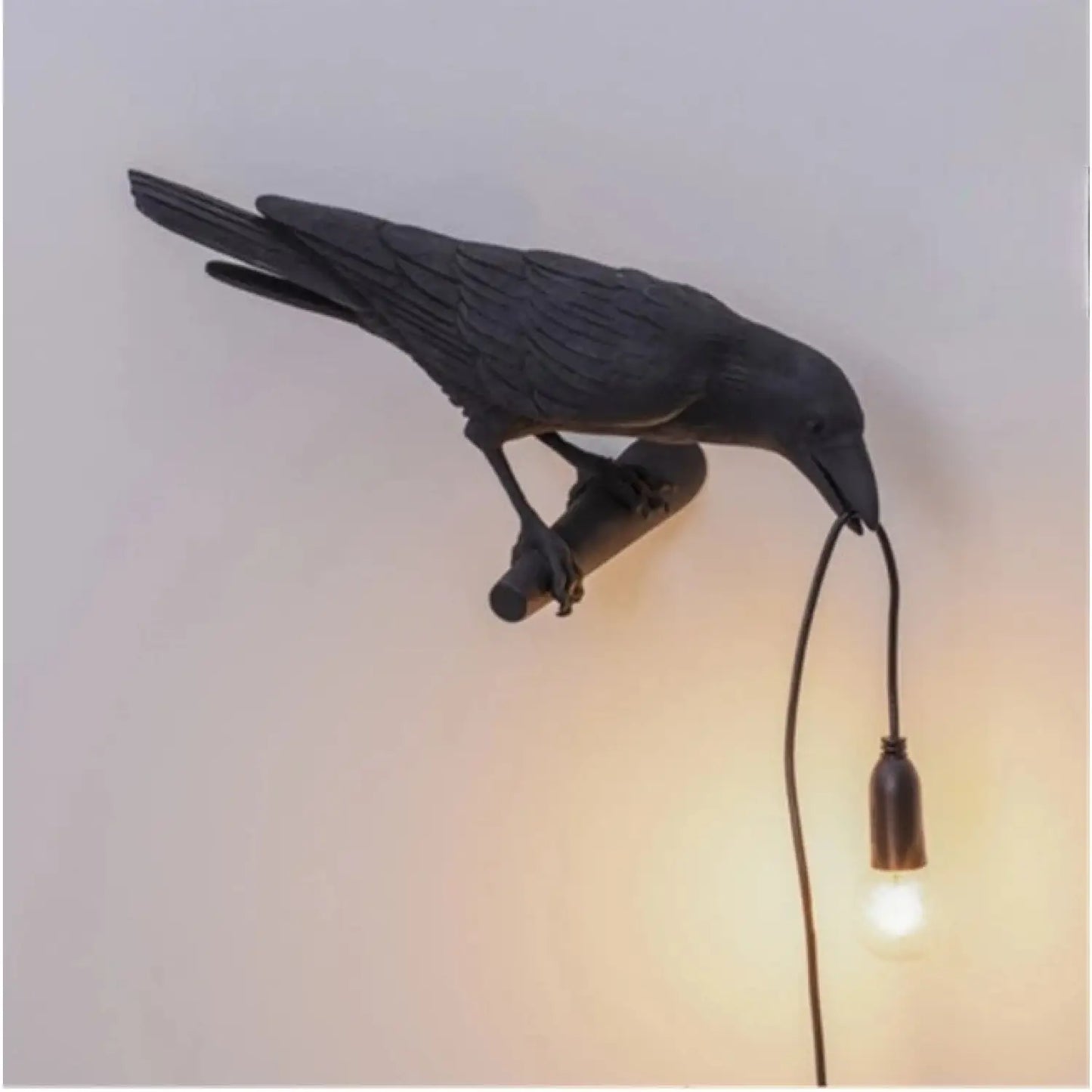 Bird Resin Wall Decor with Creative & Stylish Lamp Holder Design - Black / C / US - 12V Hanging Light