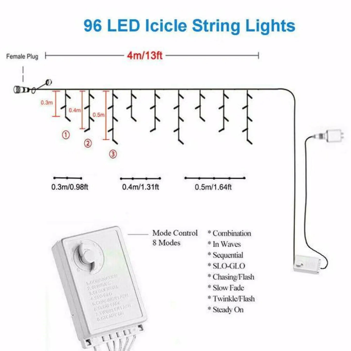 Ice Bar Light 96 US Standard Blue Not Shipped On Weekends - Blue - 12V Hanging Light